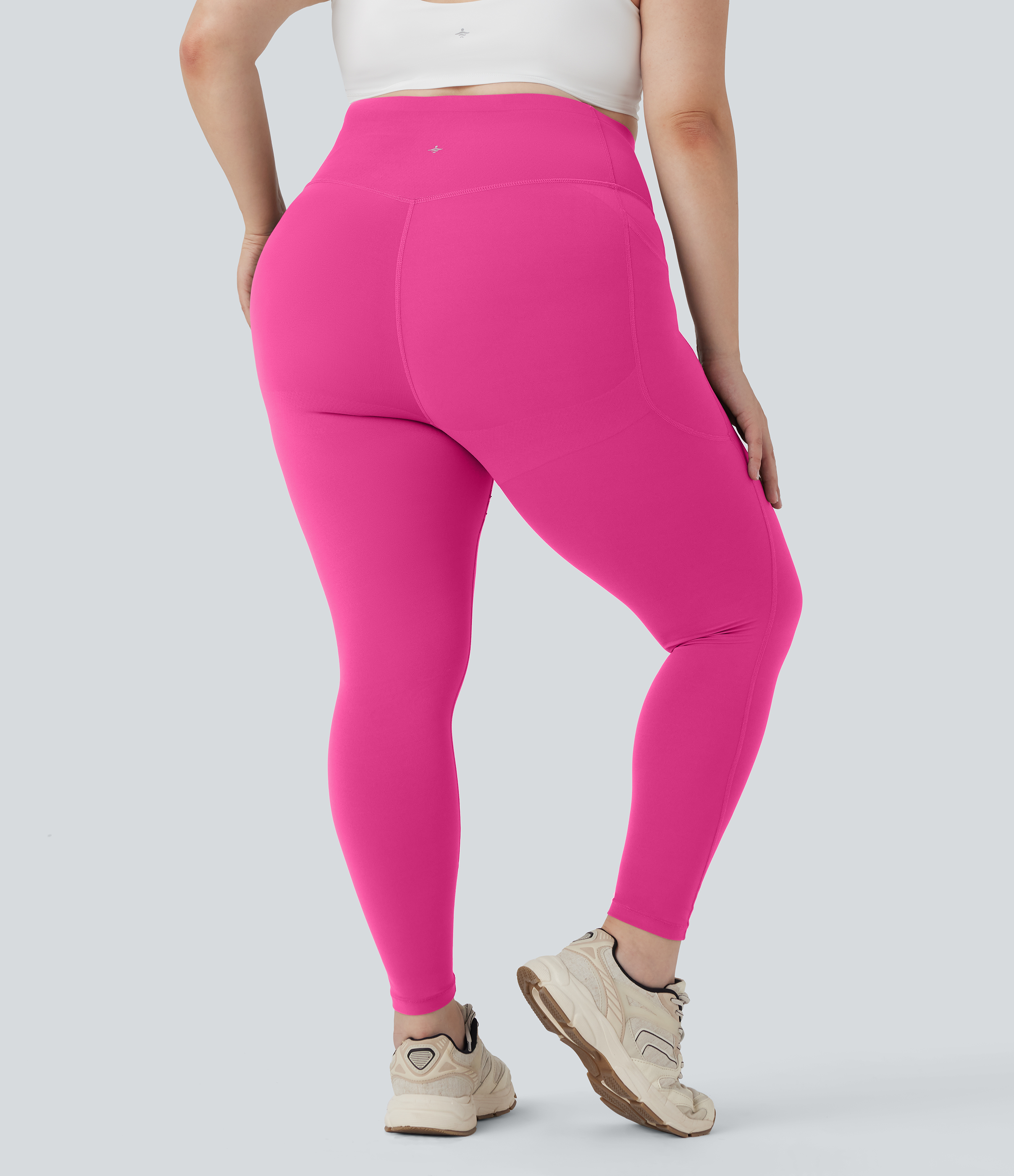 Plus Size High Waisted Butt Lifting Tummy Control Shaping Training Leggings with Pockets