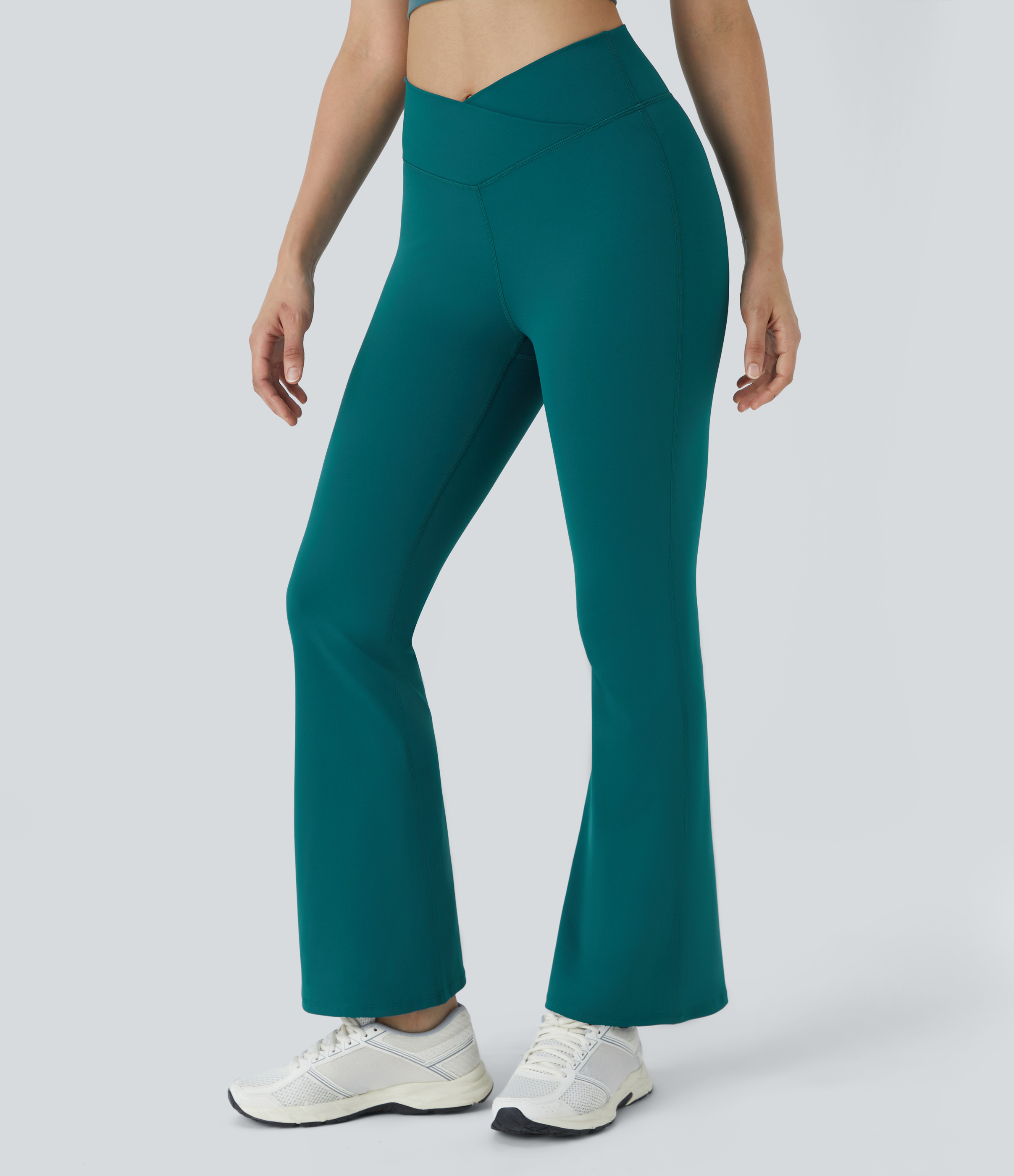 DayStretch High Waisted Crossover Flare Yoga Leggings