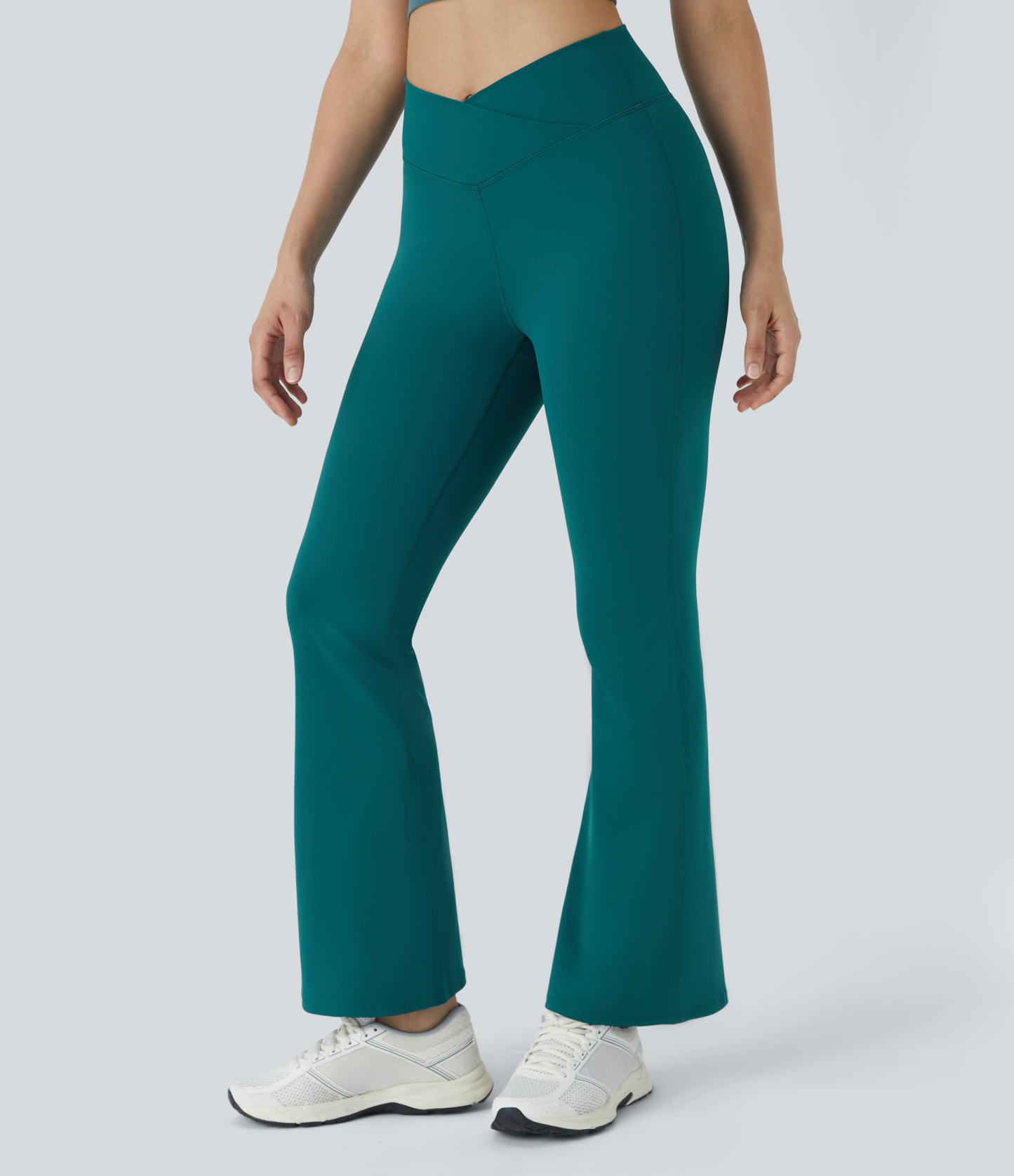 DayStretch High Waisted Crossover Flare Yoga Leggings