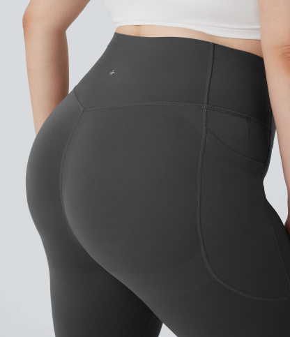Plus Size High Waisted Butt Lifting Tummy Control Shaping Training Leggings with Pockets