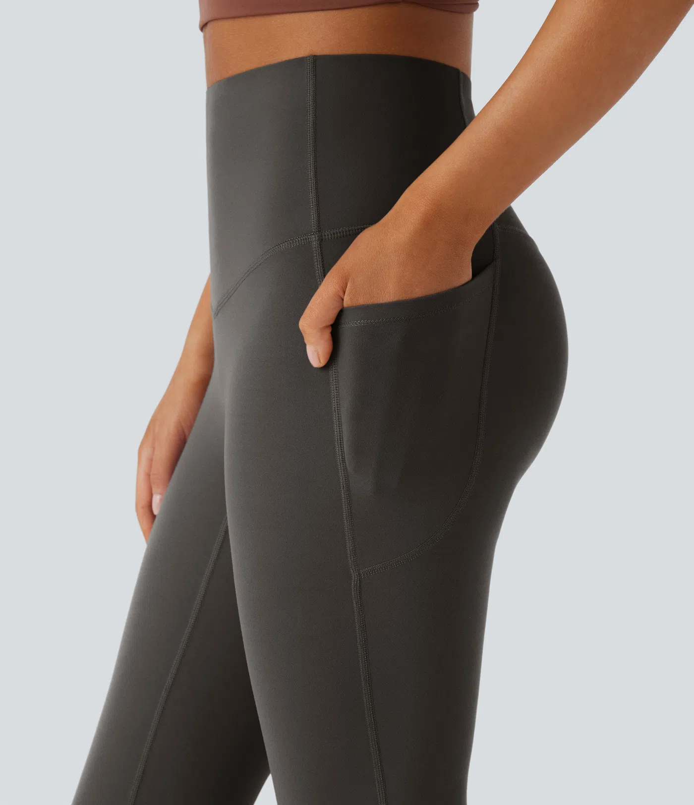 High Waisted Tummy Control Pocket Shaping Yoga Bootcut Leggings