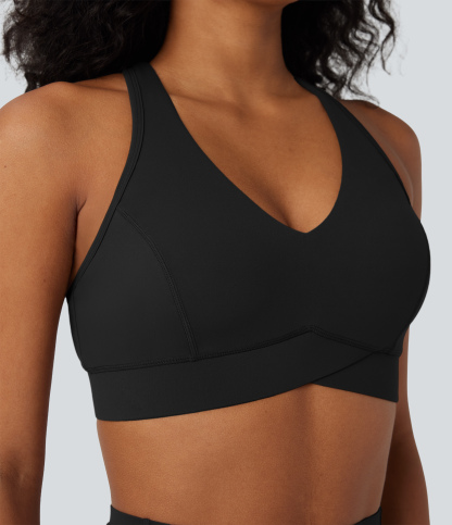 Halara UltraSculpt™ Medium Support V Neck Racerback Training Sports Bra