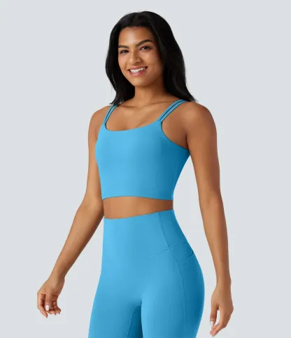 UltraSculpt™ Double Straps Twisted Backless Cropped Yoga Tank Top