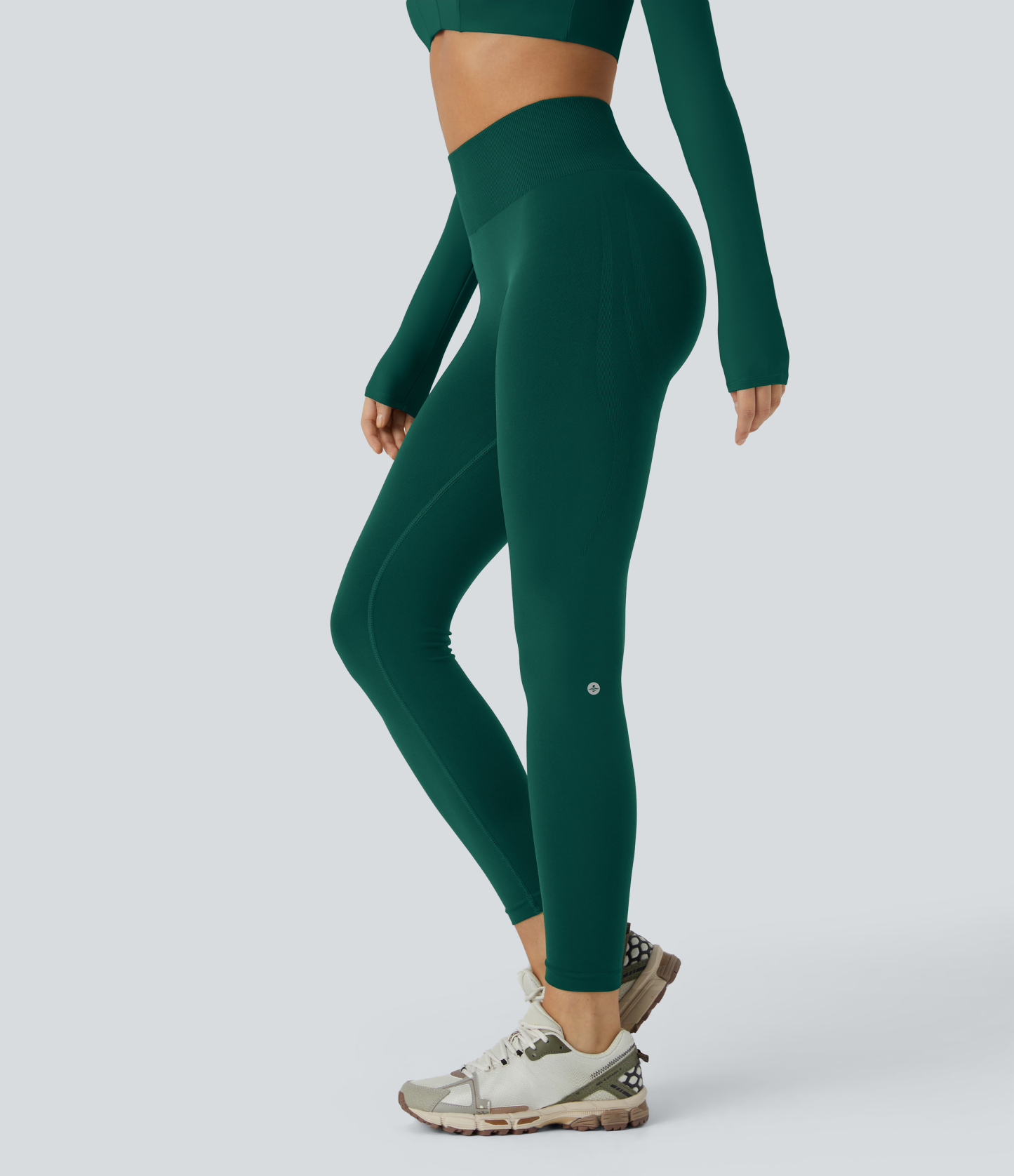Seamless Flow Mid Rise Tummy Control Butt Lifting Yoga Leggings