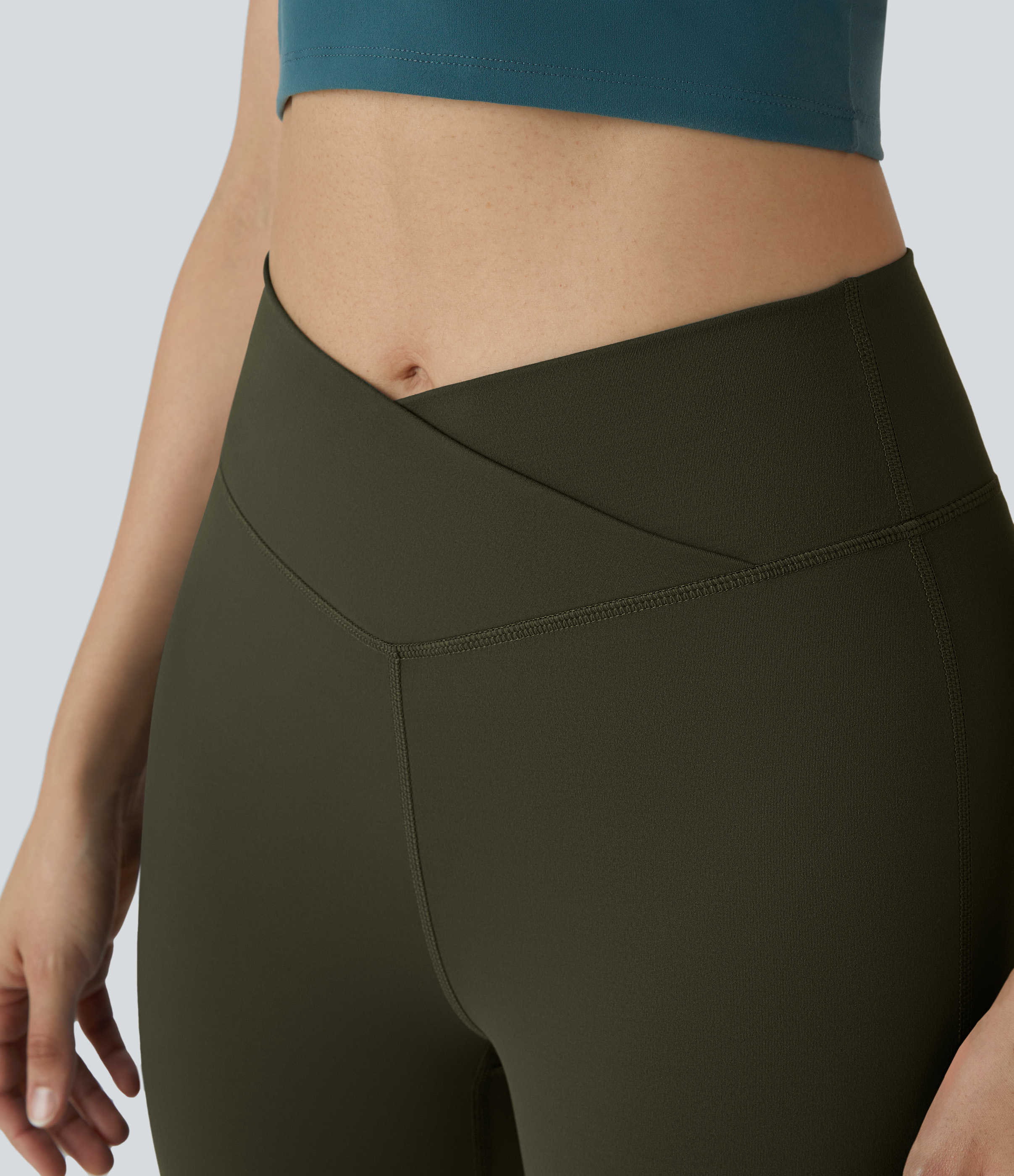 DayStretch High Waisted Crossover Flare Yoga Leggings