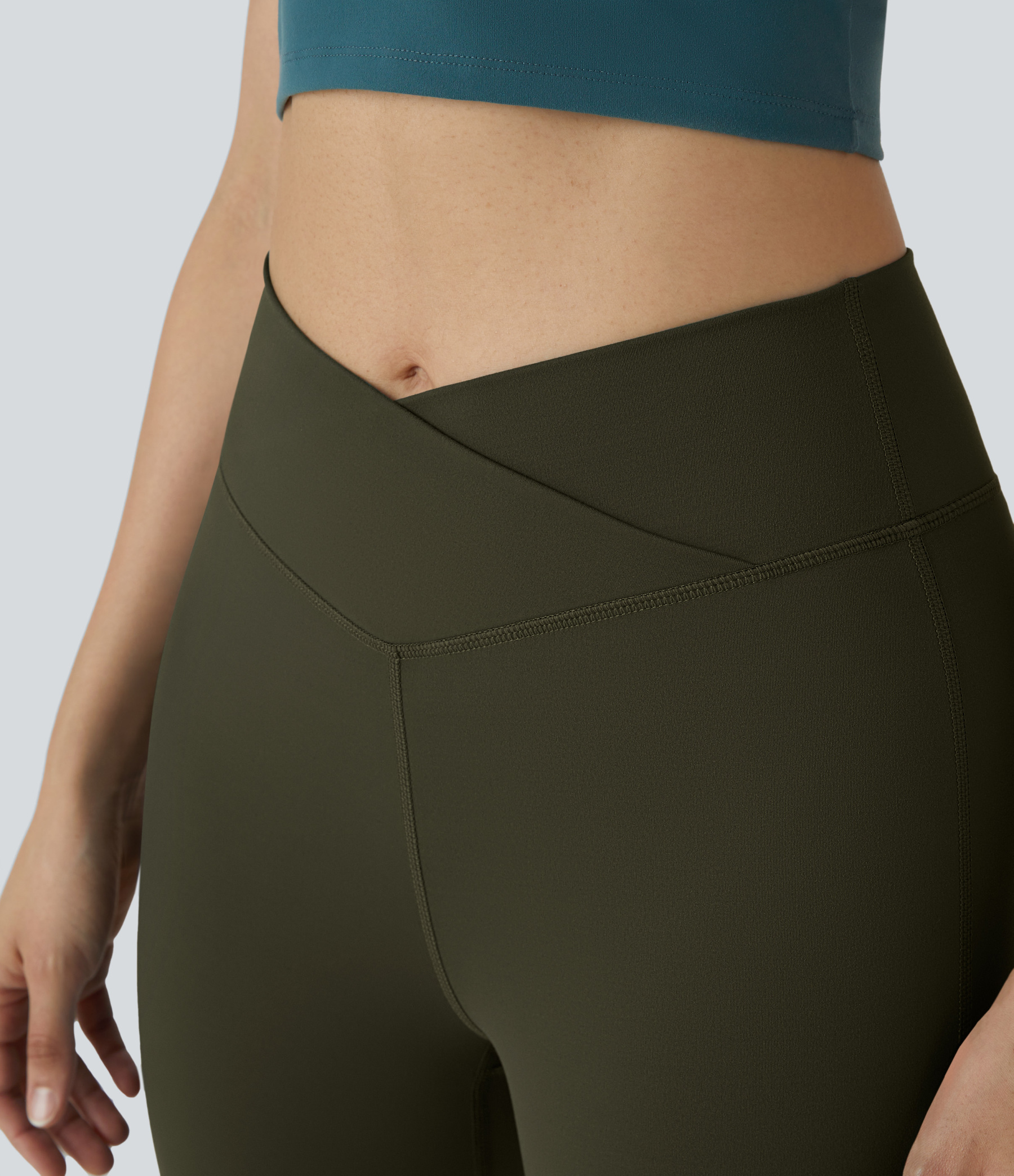 DayStretch High Waisted Crossover Flare Yoga Leggings