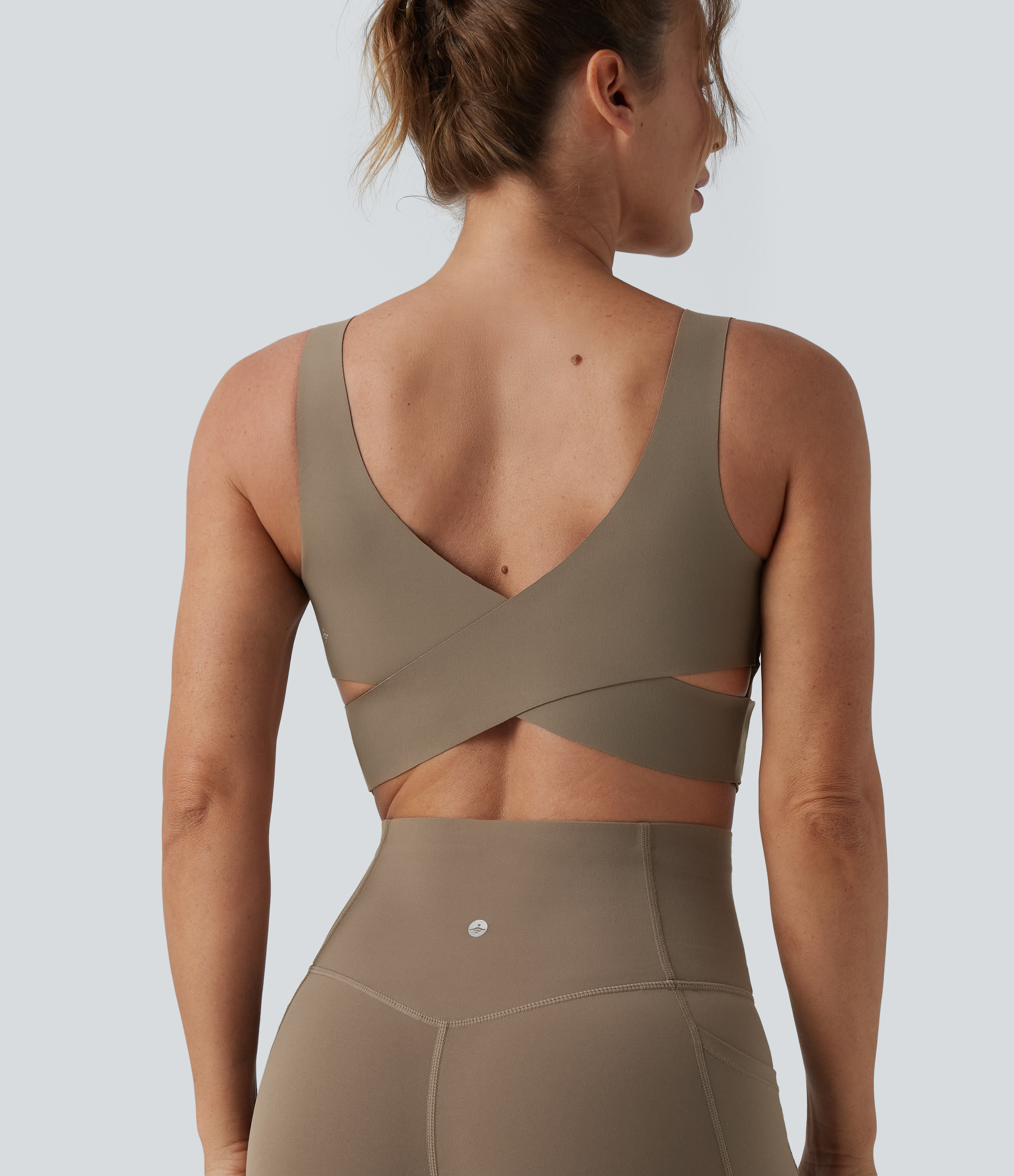 Medium Support V Neck Push-Up Training Sports Bra D-F Cups