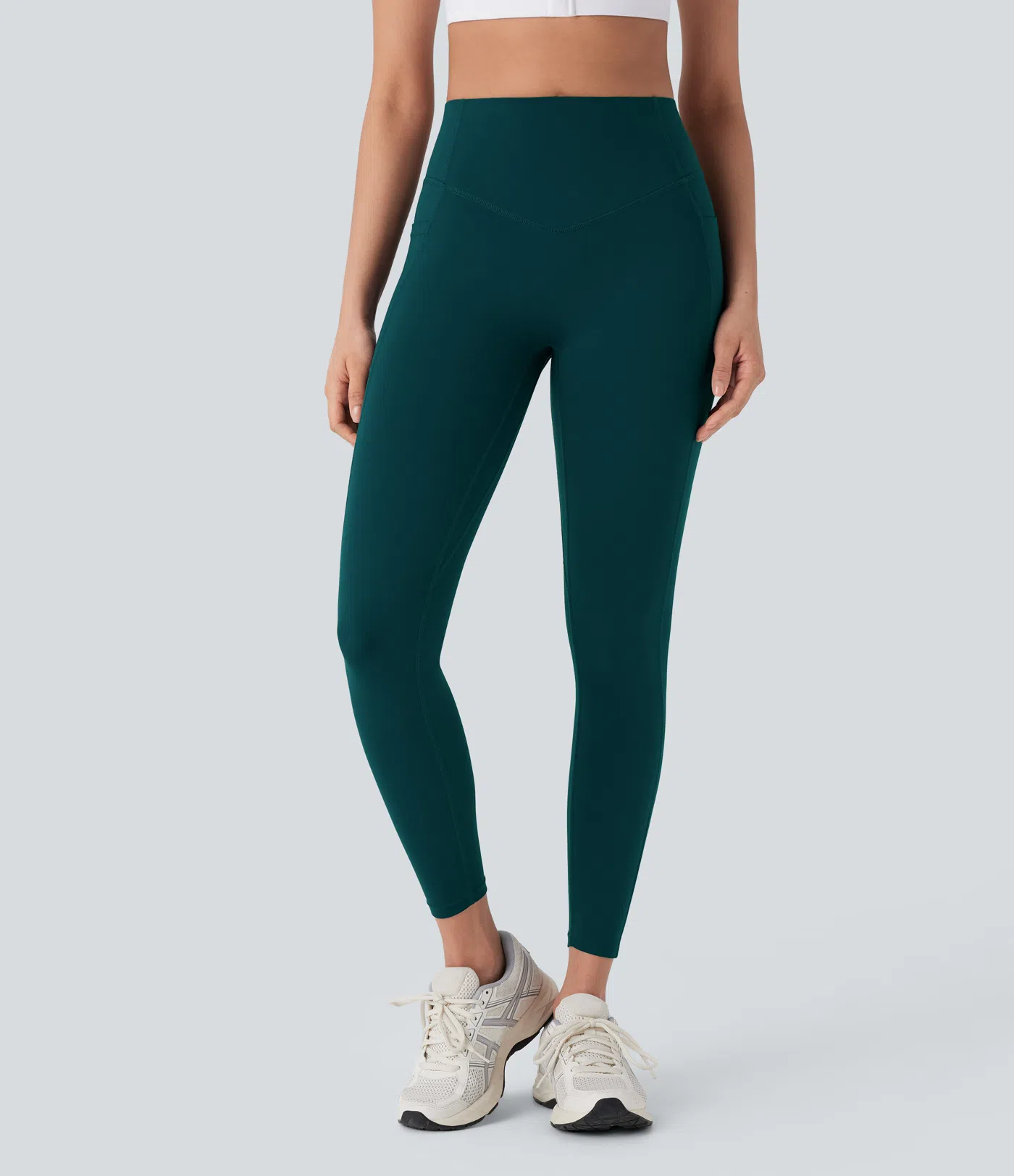 High Waisted Tummy Control Butt Lifting Ruched Pocket Shaping Yoga Leggings