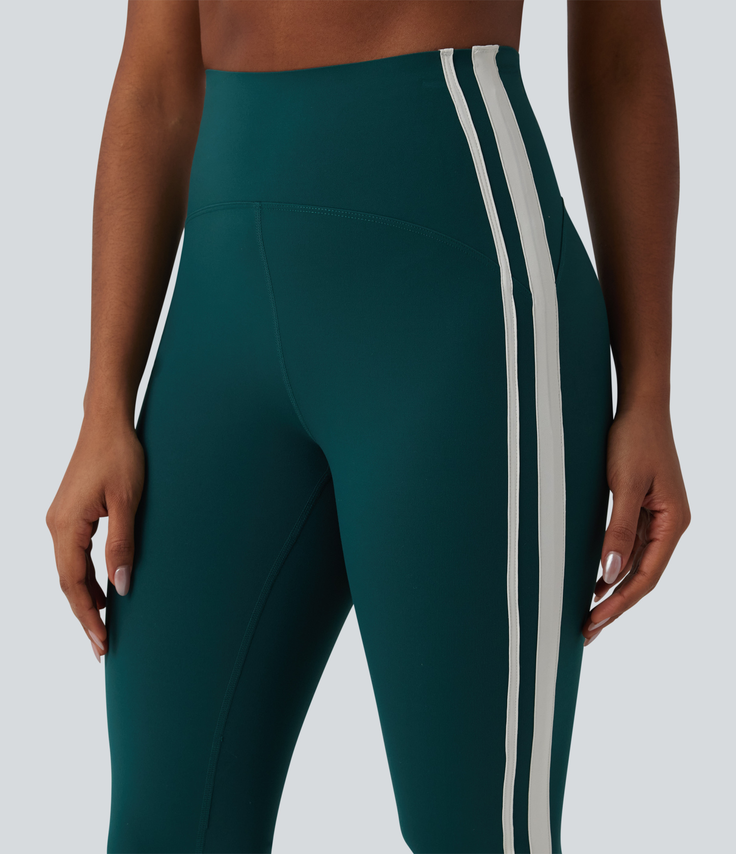 Halara UltraSculpt™ High-waisted Tummy Control Side Stripe Yoga 7/8 Flare Leggings
