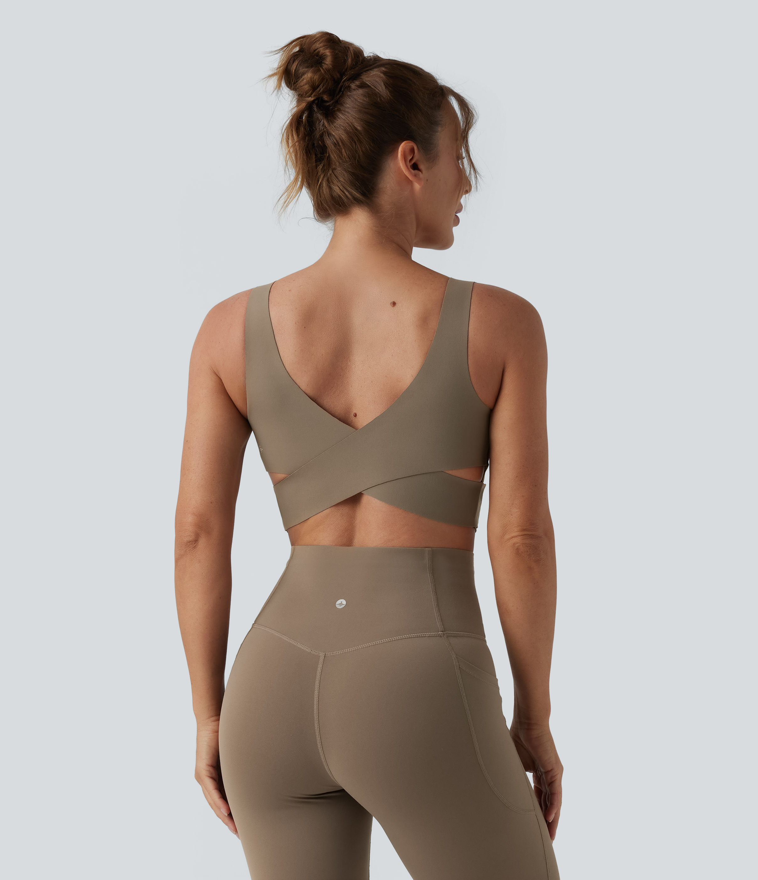 Medium Support V Neck Push-Up Training Sports Bra D-F Cups