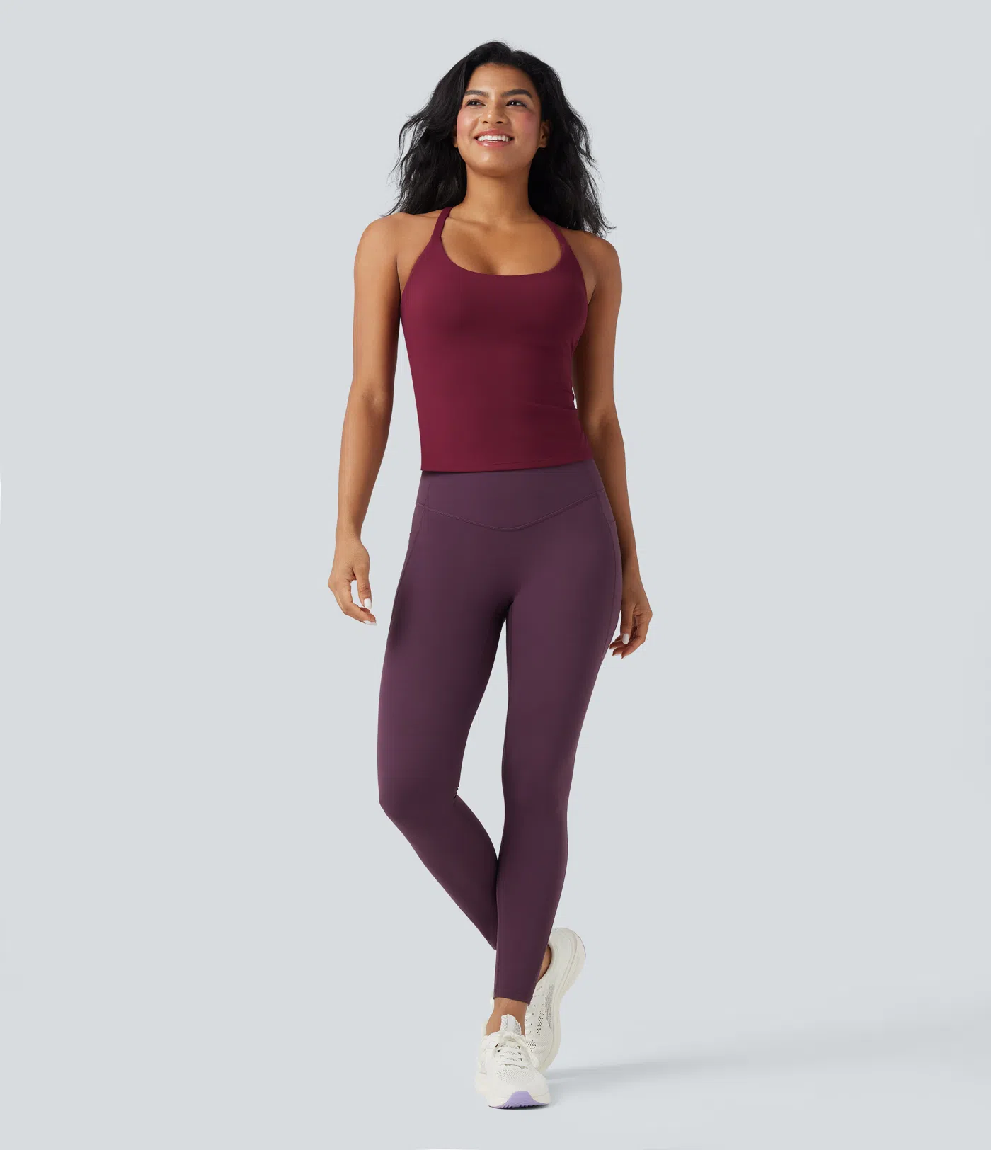 Round Neck Cross Backless Cross Hem Yoga Camisole