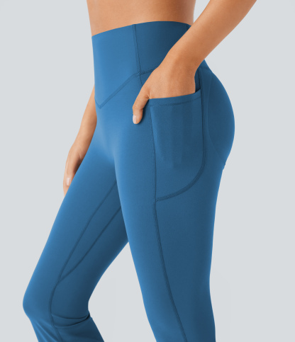 High Waisted Scrunch Butt Lifting Tummy Control Pocket Shaping Yoga Bootcut Leggings