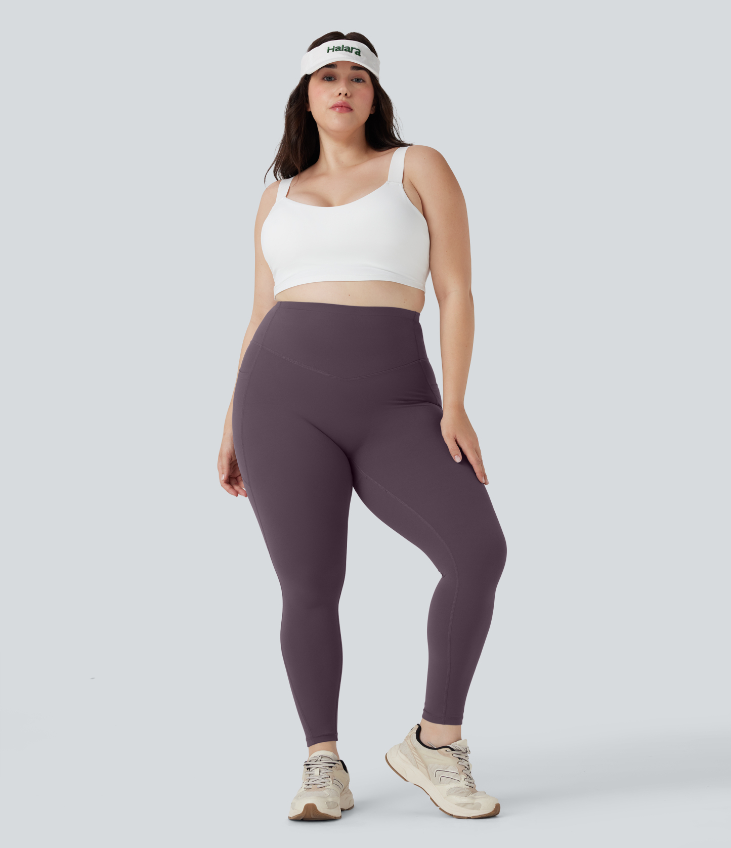 Plus Size High Waisted Butt Lifting Tummy Control Shaping Training Leggings with Pockets