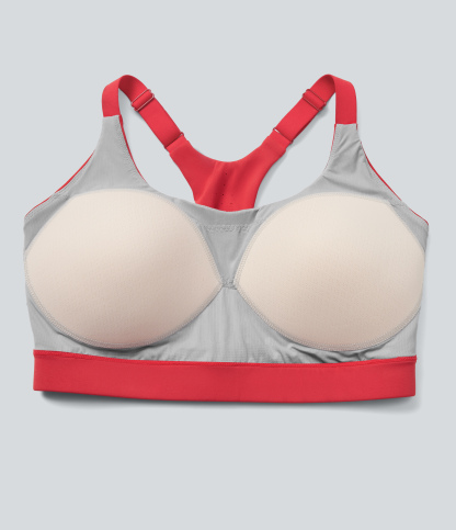 Medium Support Molded Cups Perforated Adjustable Hook Quick Dry Training Sports Bra  D-F Cups
