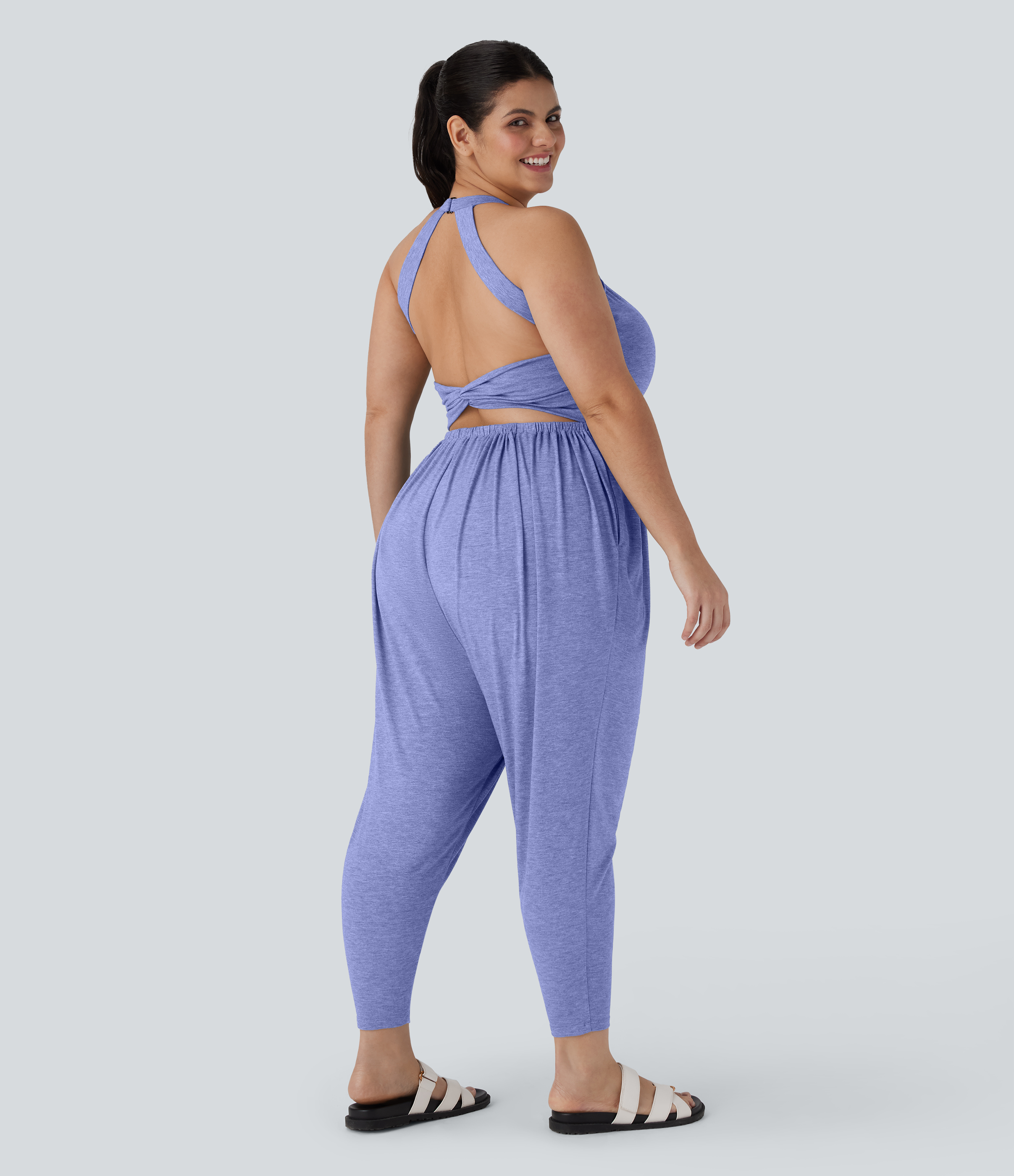 Harem Casual Plus Size Jumpsuit with Pocket-Easy Peezy Edition