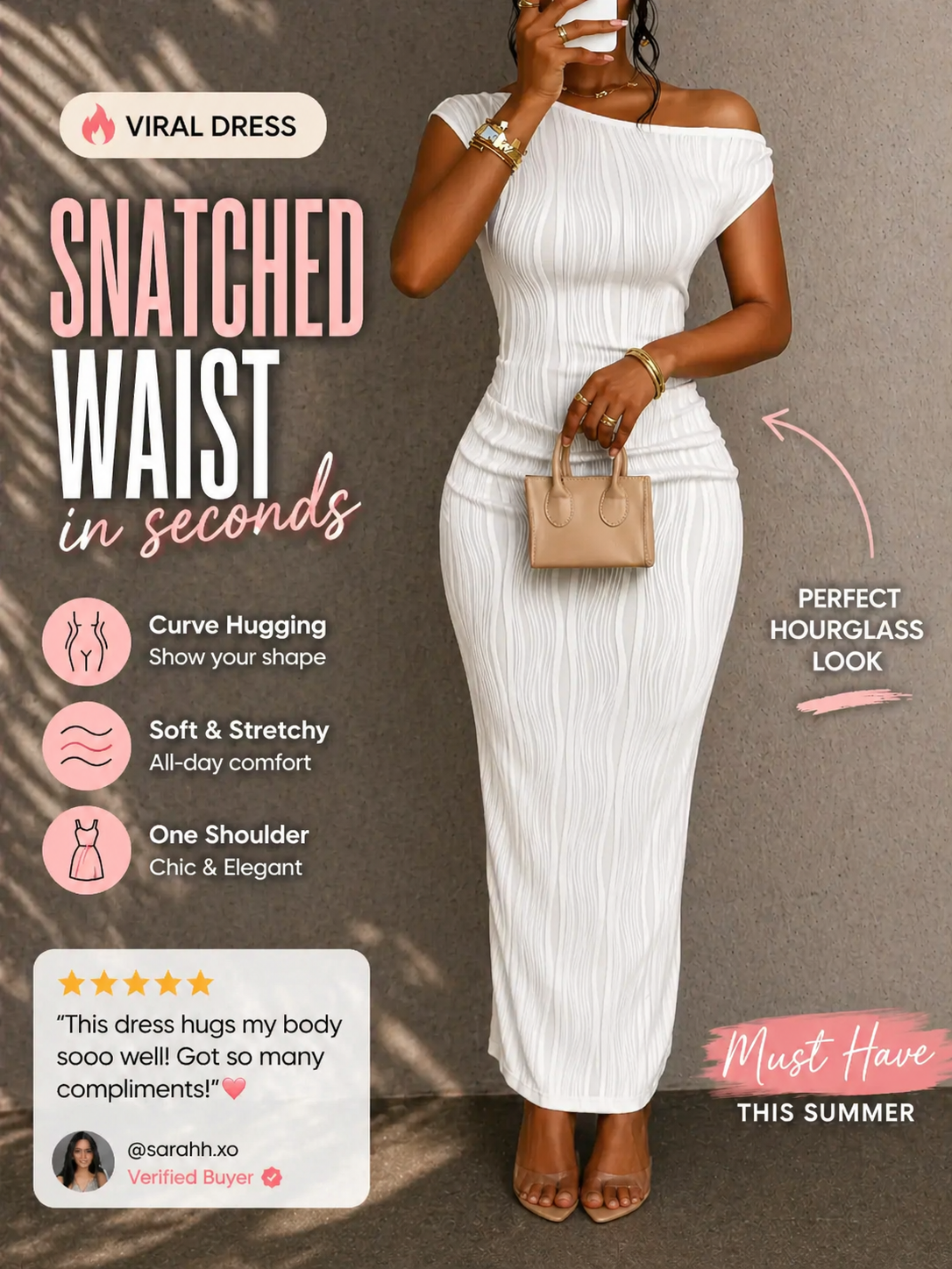 One Shoulder Ripple Bodycon Maxi Dress