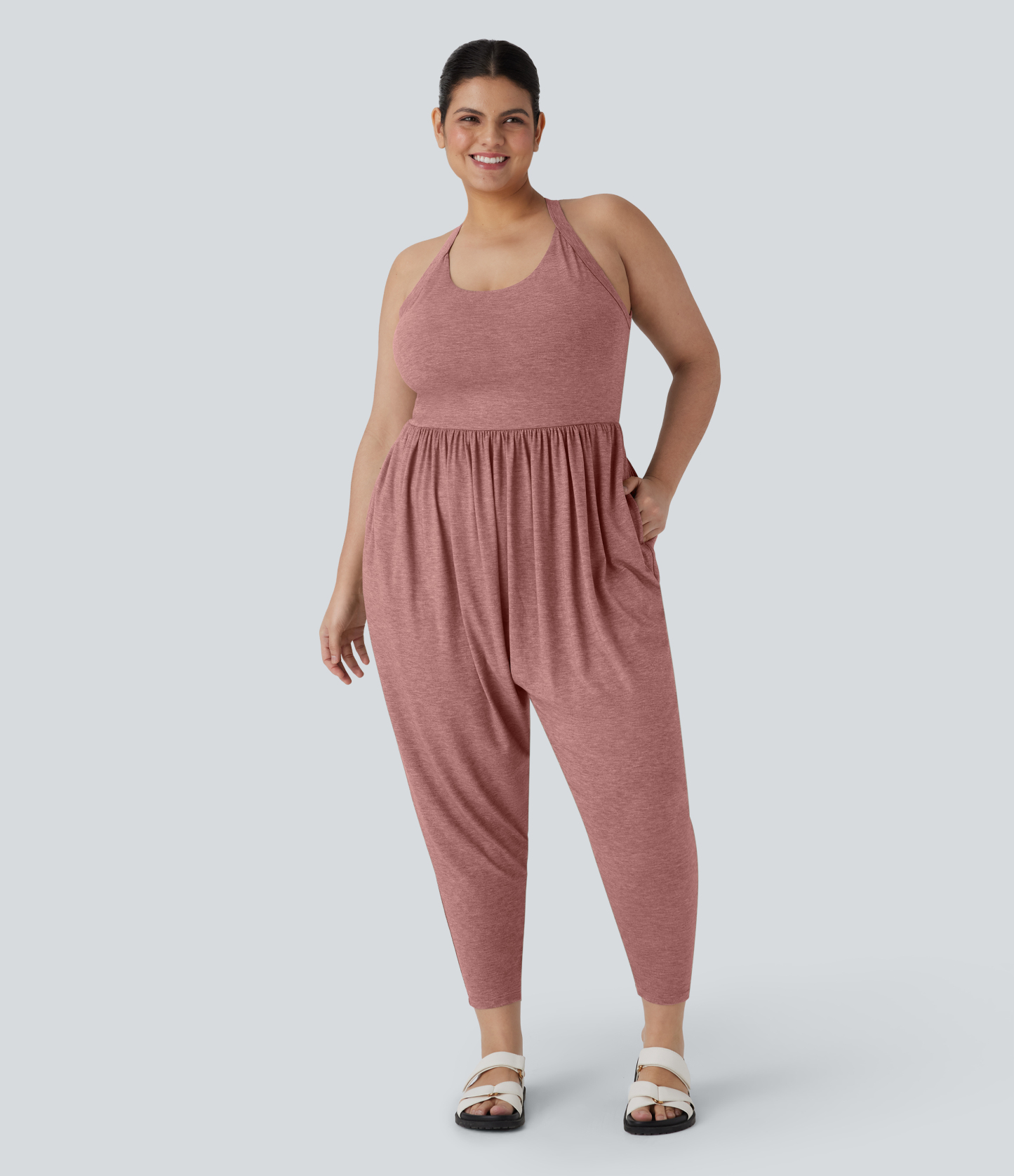 Harem Casual Plus Size Jumpsuit with Pocket-Easy Peezy Edition