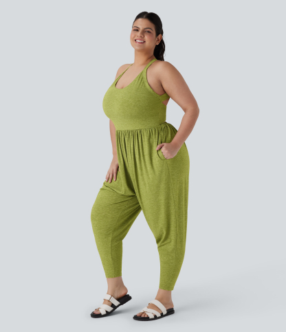 Harem Casual Plus Size Jumpsuit with Pocket-Easy Peezy Edition