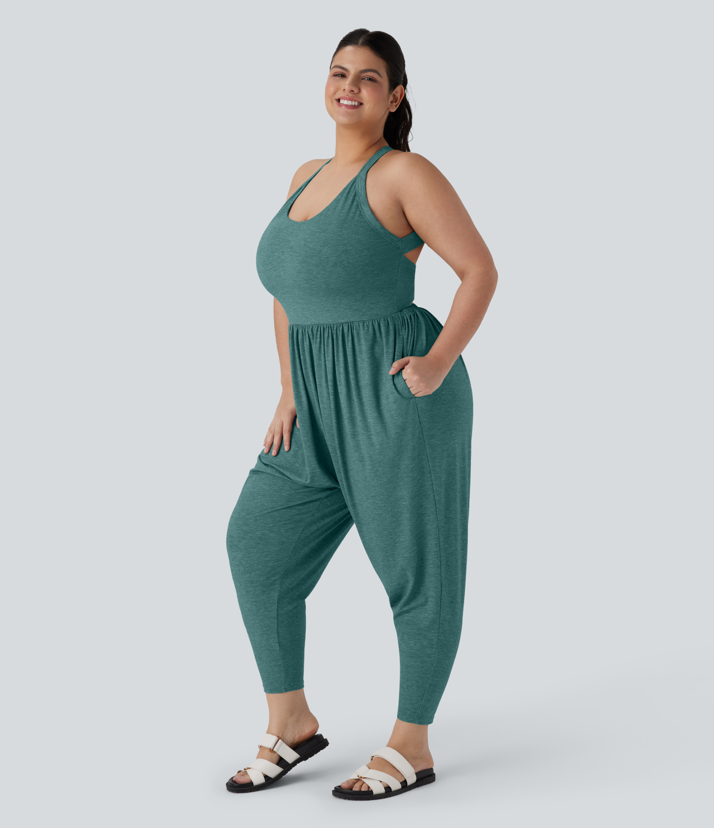 Harem Casual Plus Size Jumpsuit with Pocket-Easy Peezy Edition