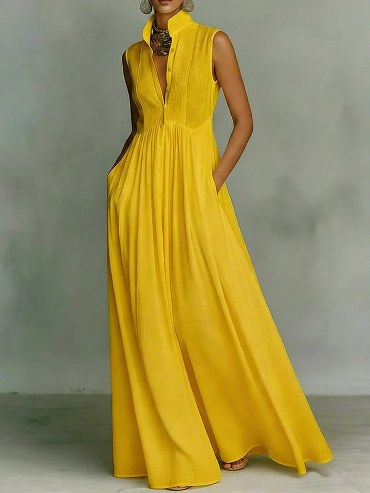 Sleeveless Linen Maxi Dress – Relaxed Minimal Summer Dress