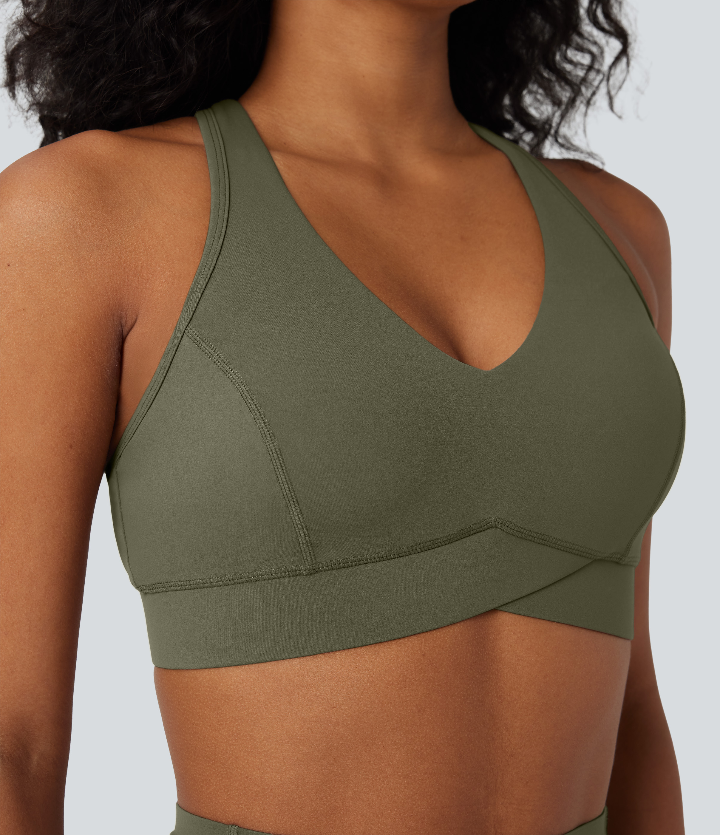 Halara UltraSculpt™ Medium Support V Neck Racerback Training Sports Bra