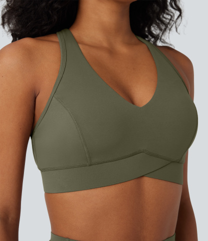 Halara UltraSculpt™ Medium Support V Neck Racerback Training Sports Bra