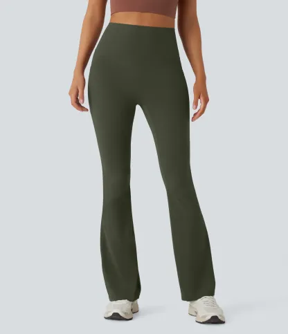 High Waisted Tummy Control Pocket Shaping Yoga Bootcut Leggings