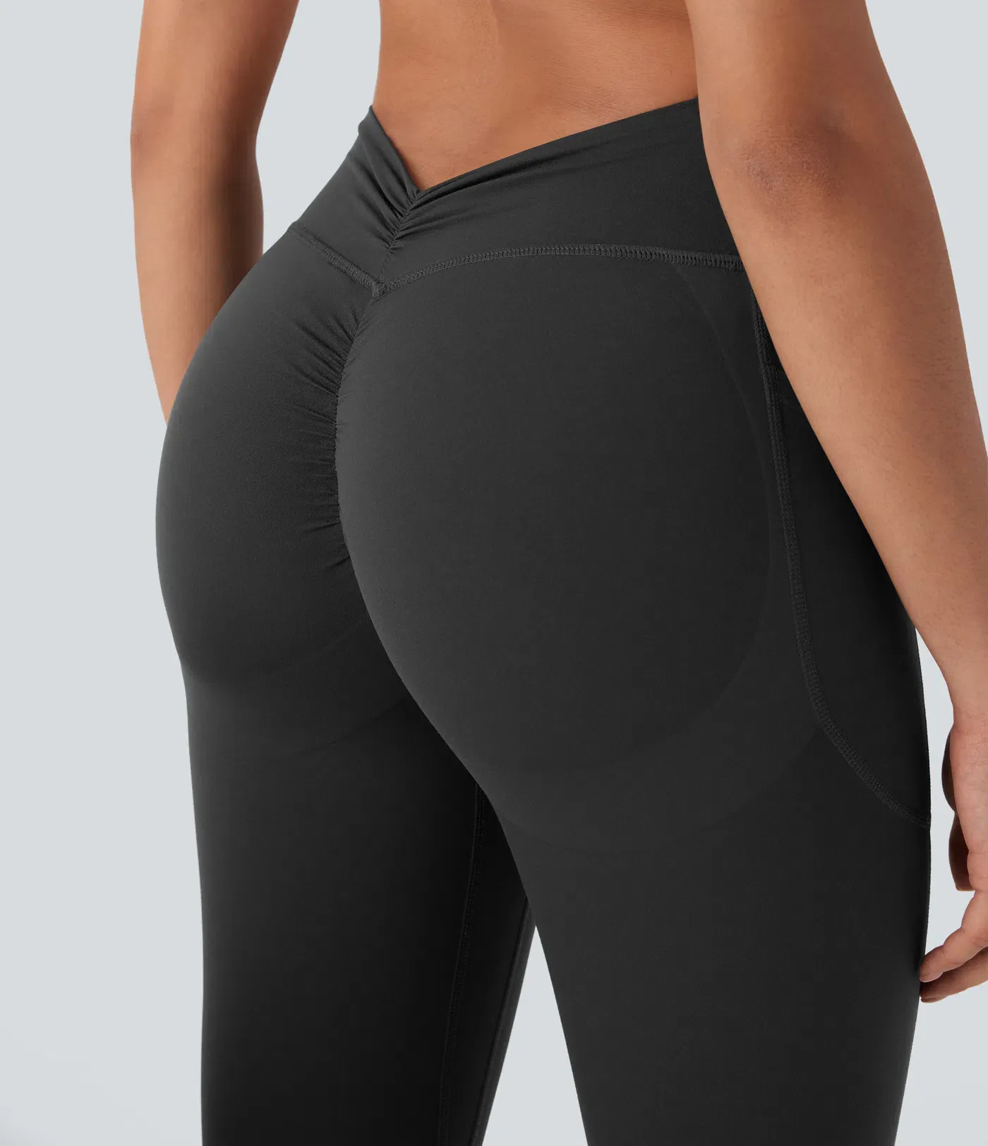 High Waisted Tummy Control Butt Lifting Ruched Pocket Shaping Yoga Leggings