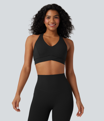 Halara UltraSculpt™ Medium Support V Neck Racerback Training Sports Bra