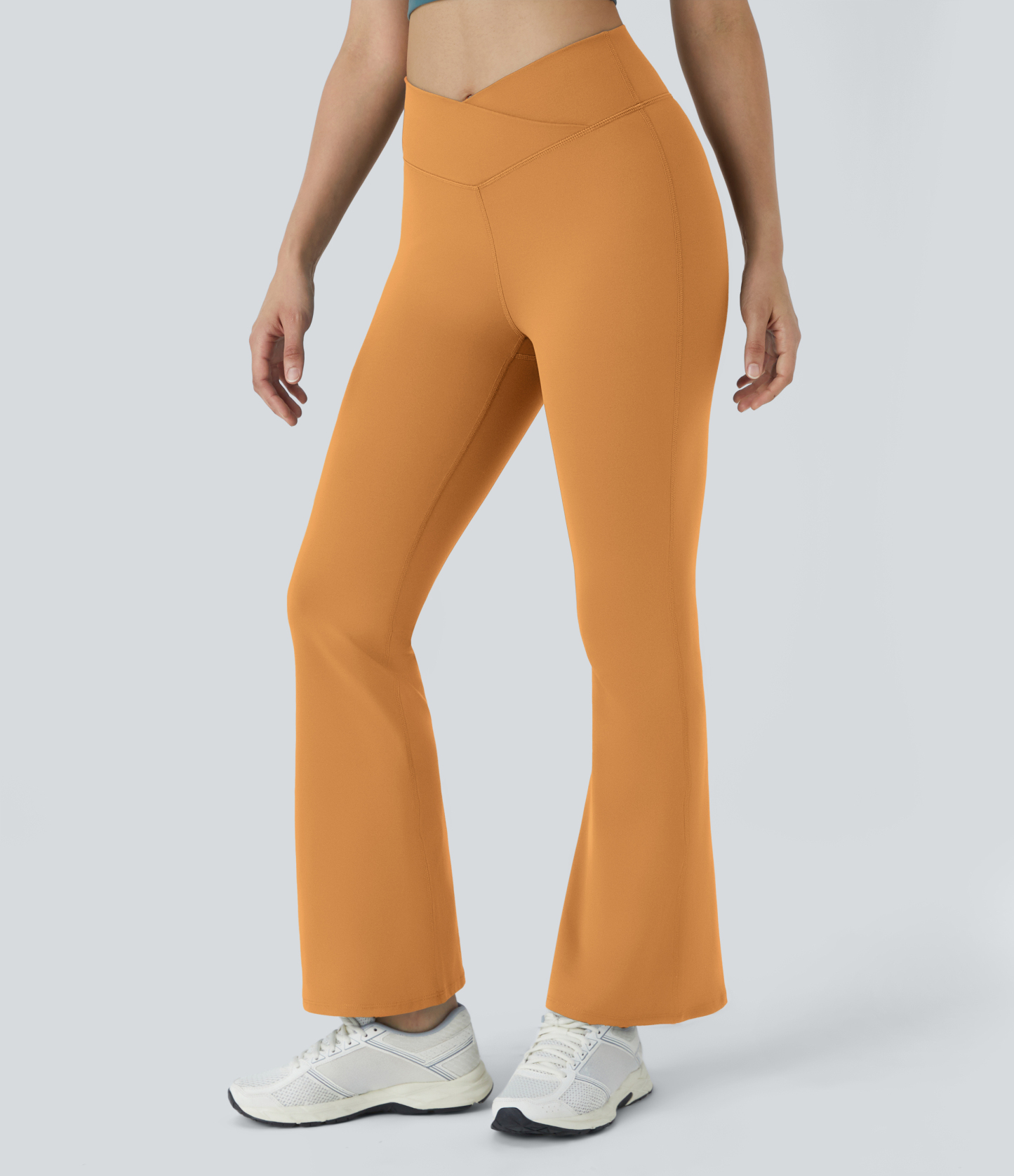 DayStretch High Waisted Crossover Flare Yoga Leggings