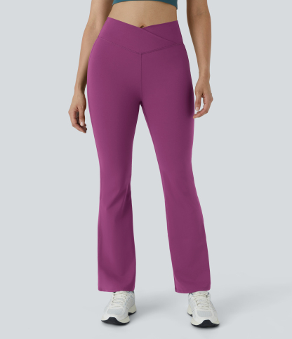 DayStretch High Waisted Crossover Flare Yoga Leggings