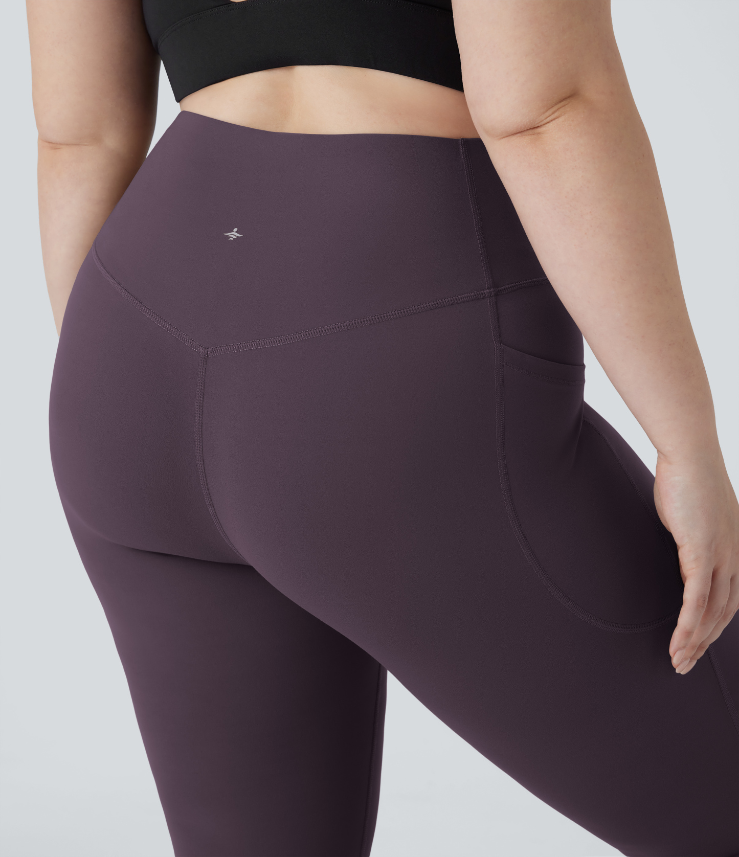 High Waisted Tummy Control Pocket Shaping Yoga Bootcut Plus Size Leggings