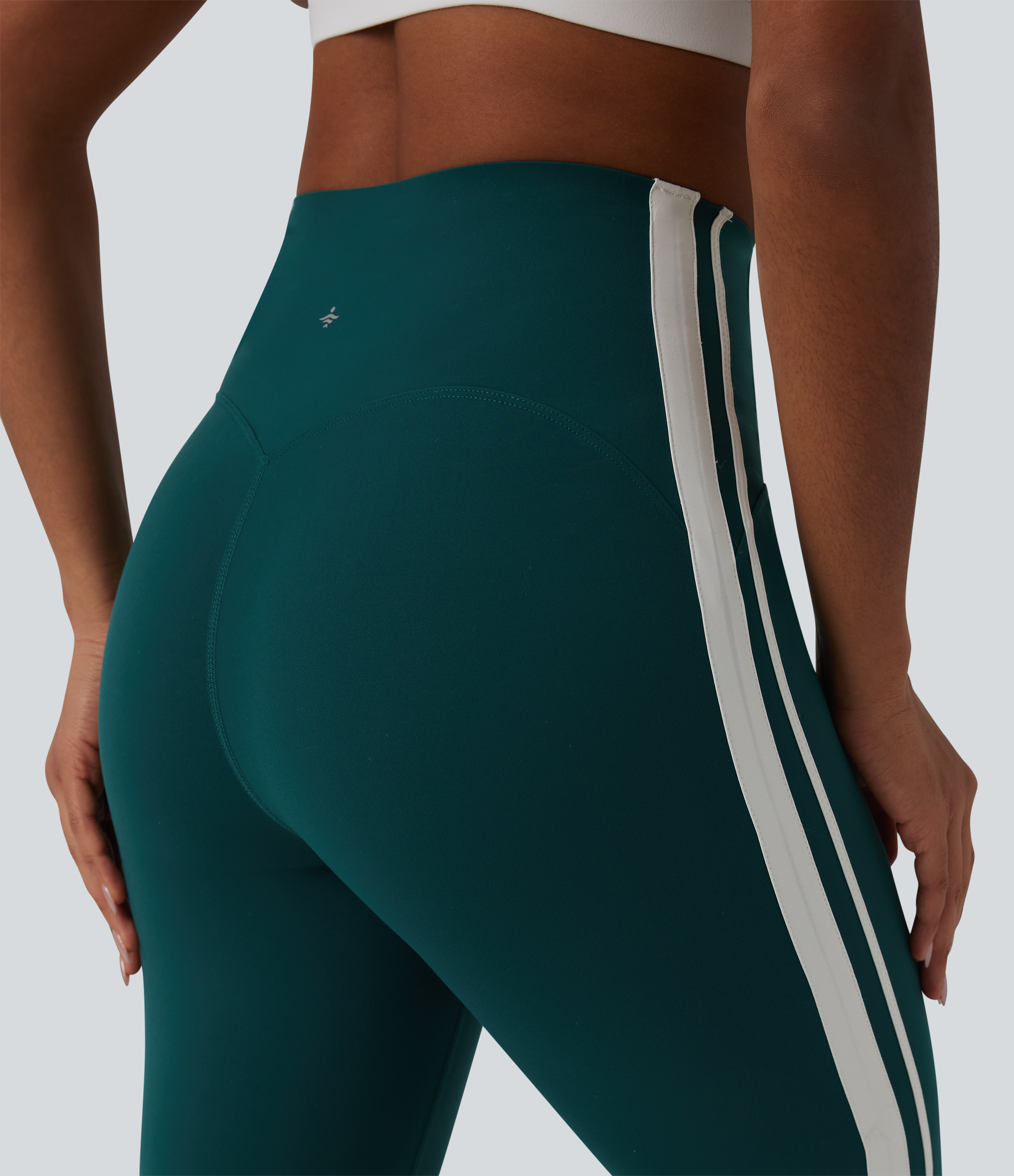Halara UltraSculpt™ High-waisted Tummy Control Side Stripe Yoga 7/8 Flare Leggings