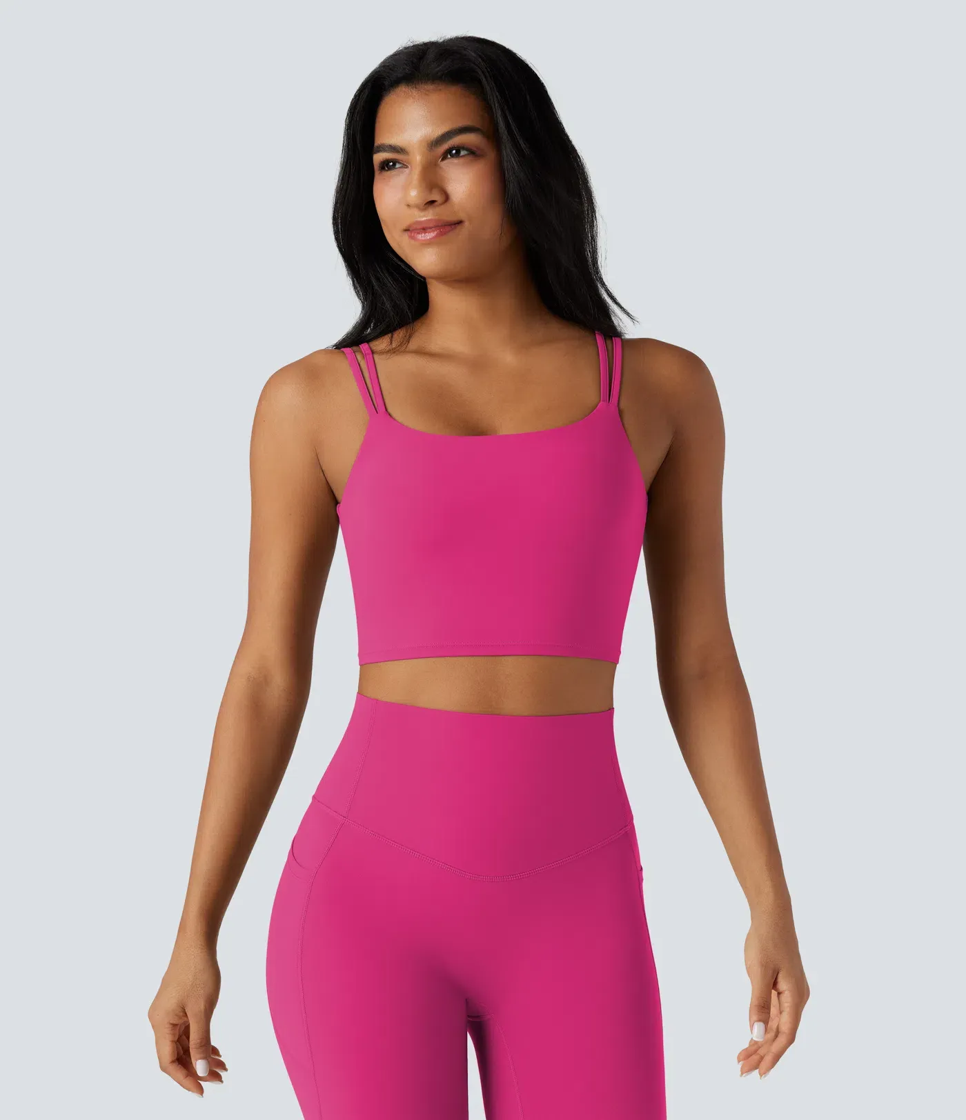 UltraSculpt™ Double Straps Twisted Backless Cropped Yoga Tank Top