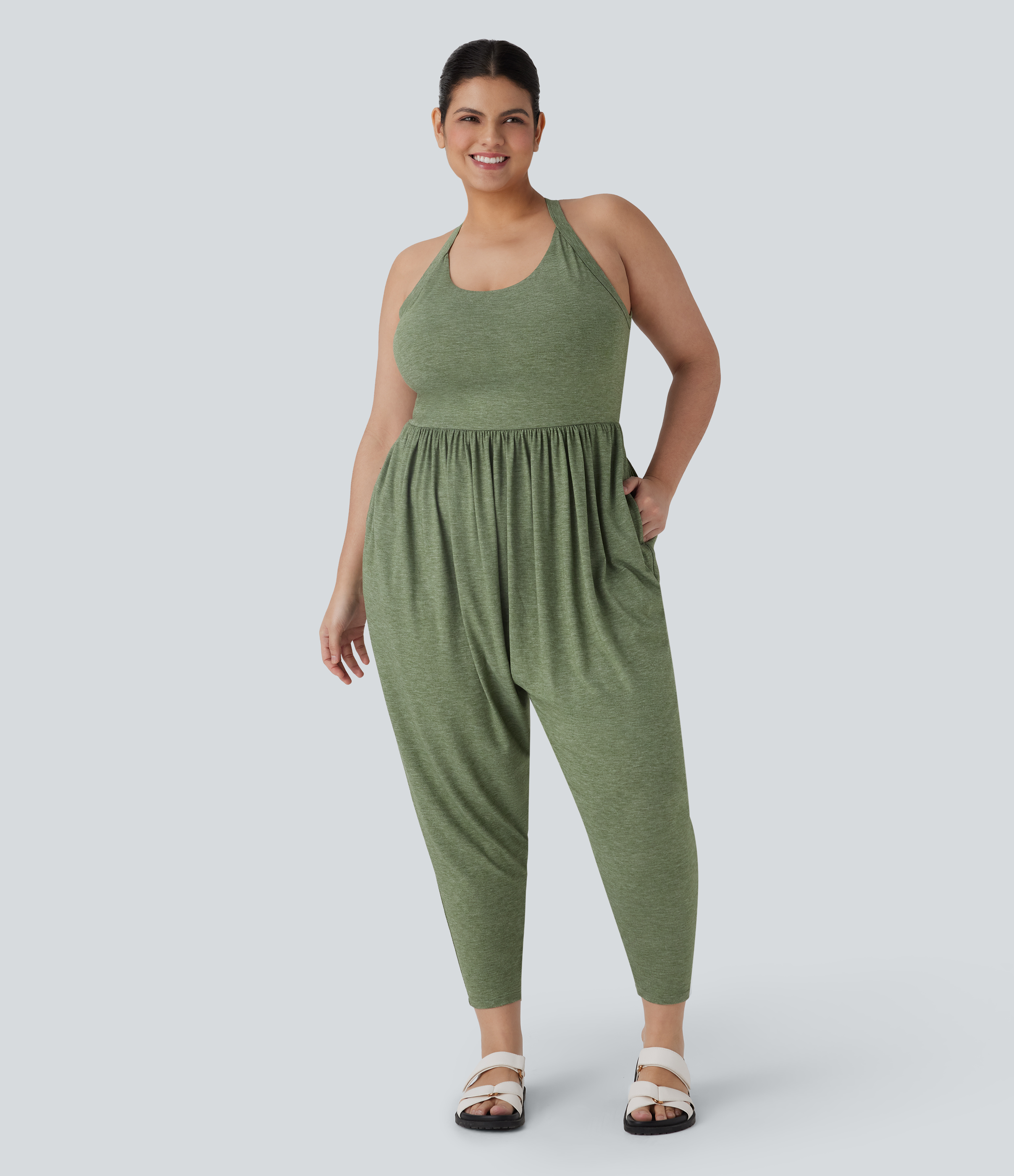 Harem Casual Plus Size Jumpsuit with Pocket-Easy Peezy Edition