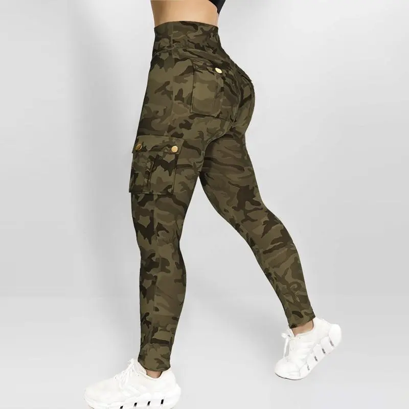 Womens Butt Lifting Leggings with Flap Pockets/ High Waist Tummy Control Workout Cargo Leggings/High Waist Tummy Control Leggings Yoga Pants Gym Sportswear Bottoms