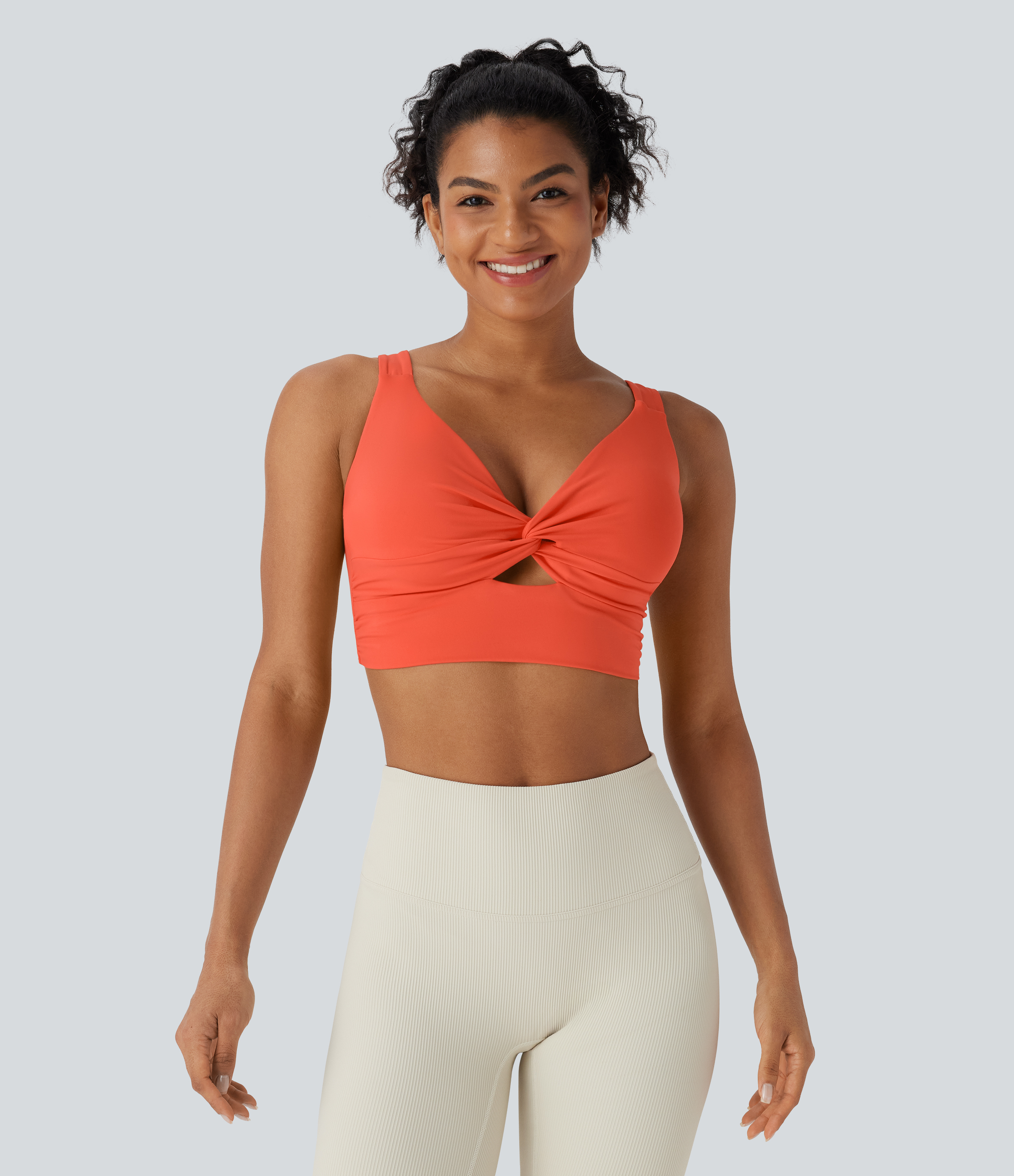 SoftlyZero™ Airy Low Support Cut Out Cool Touch Yoga Sports Bra D-F Cups-UPF50+