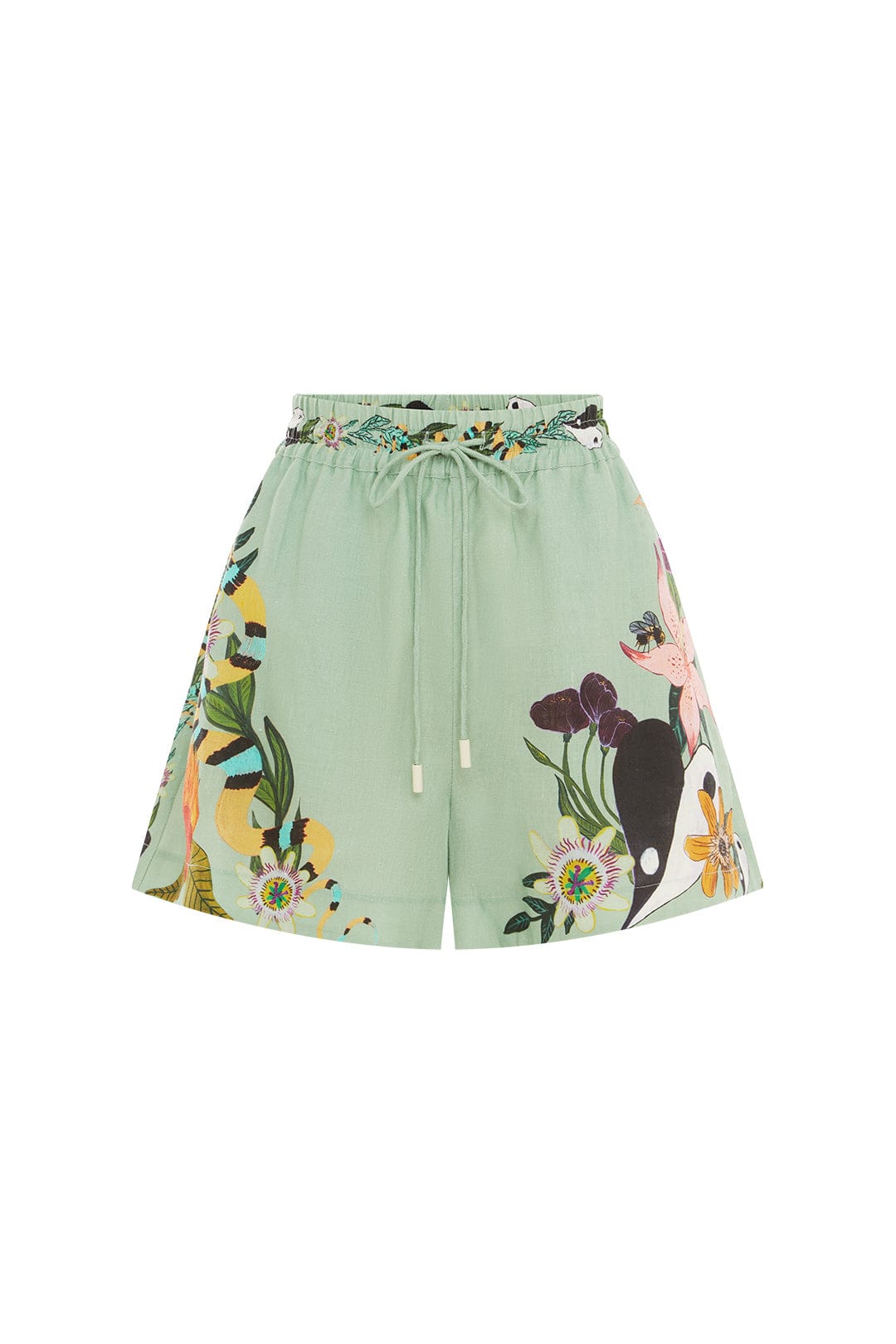 Green Printed Short Slevees Shirt and Shorts Set