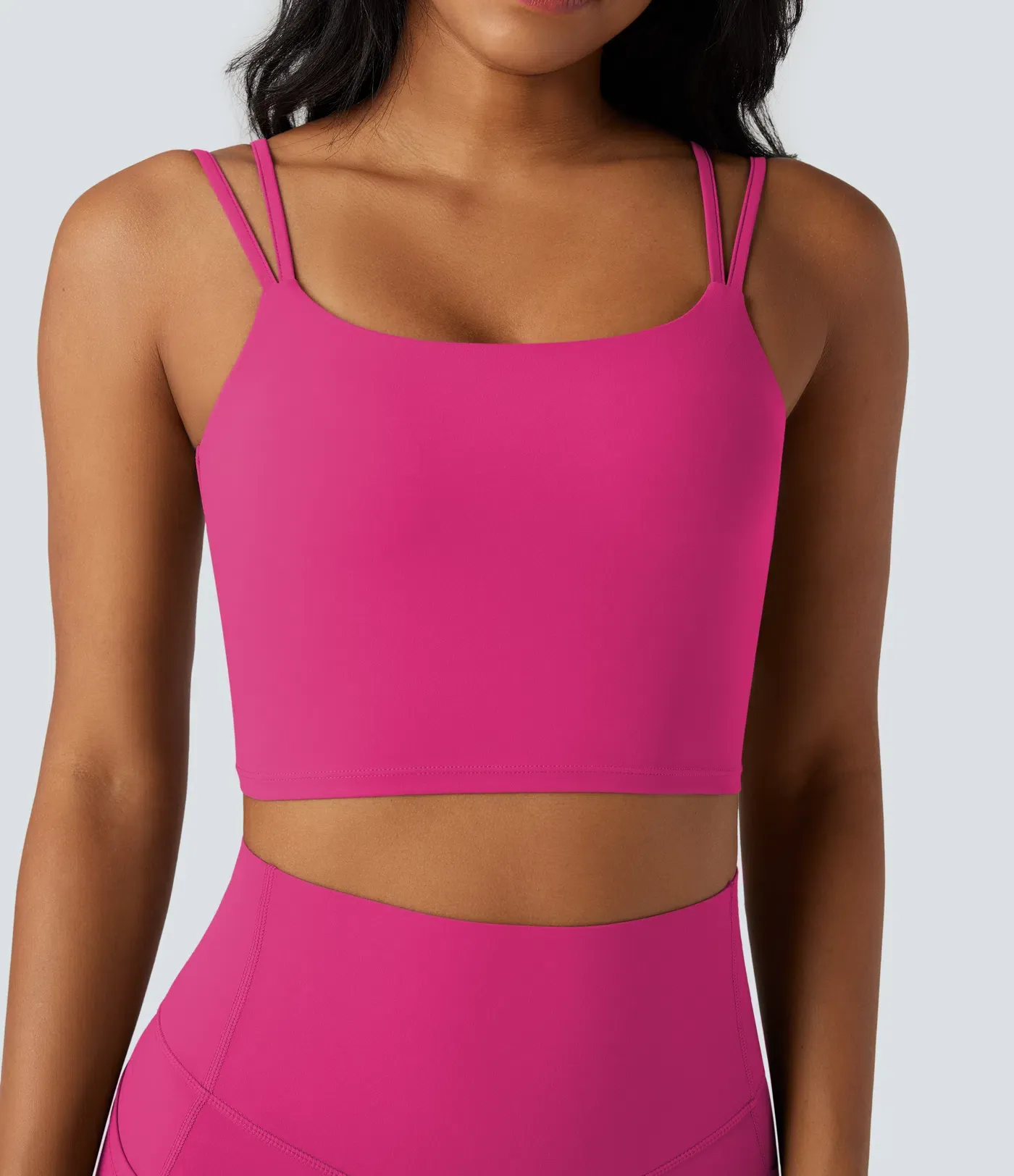 UltraSculpt™ Double Straps Twisted Backless Cropped Yoga Tank Top