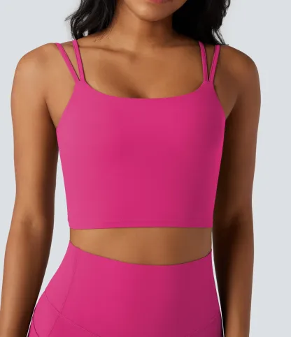 UltraSculpt™ Double Straps Twisted Backless Cropped Yoga Tank Top