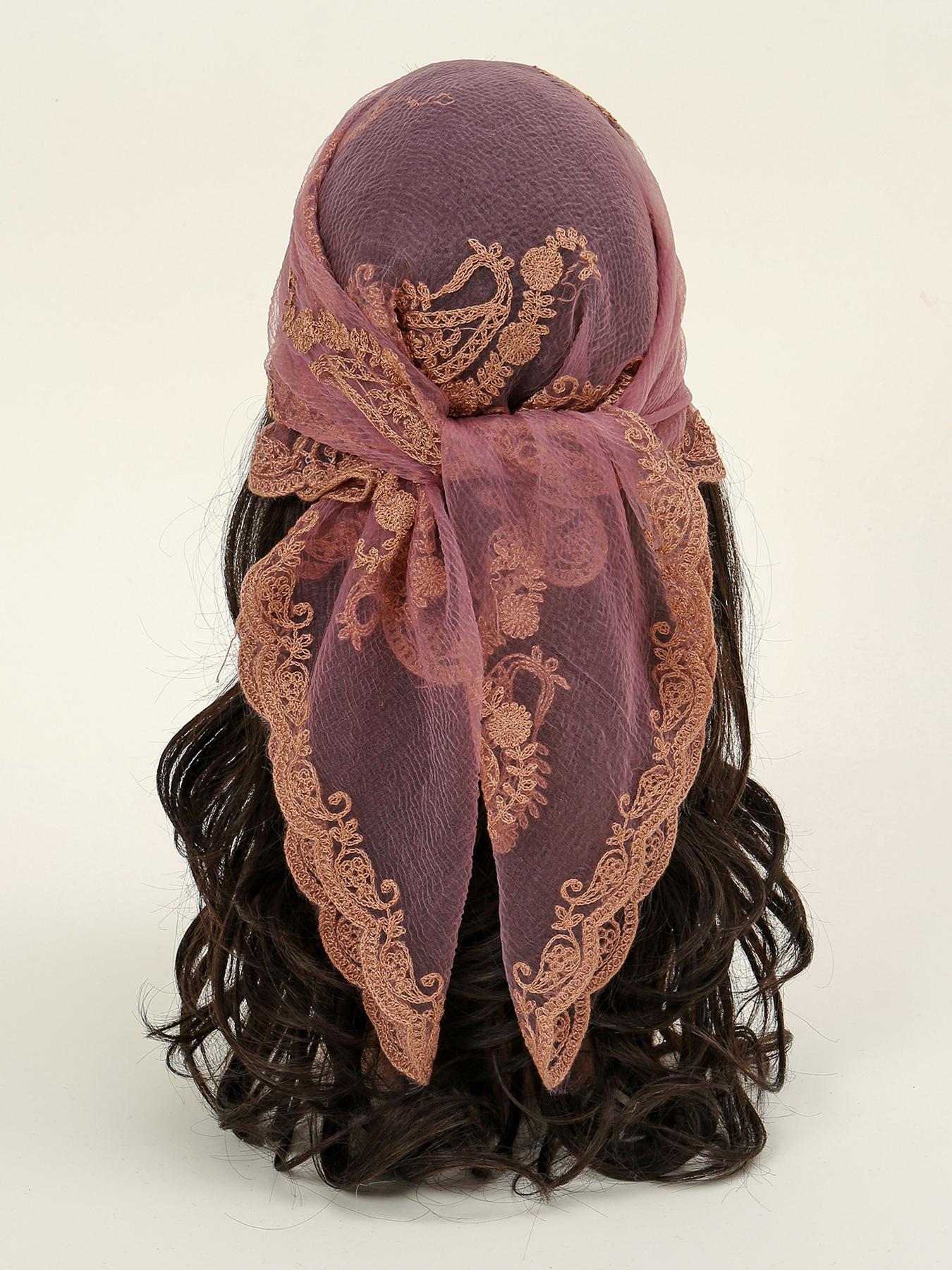 Women's Floral Embroidered Square Scarf, Fashionable Elegant Multifunctional Scarf For Daily Wear, Casual Versatile Scarf For Women
