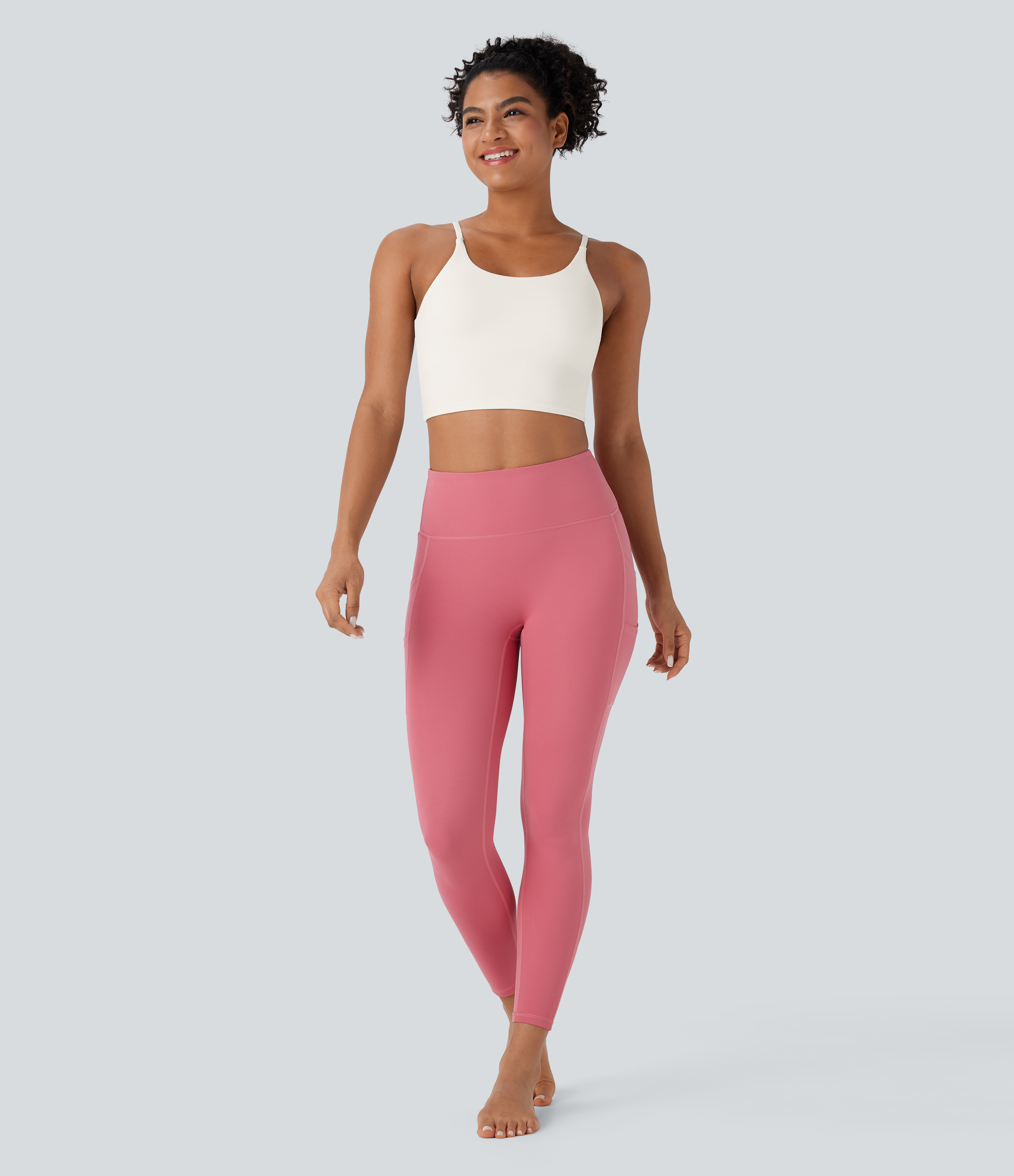 Basic Padded Workout Cropped Low Support Tank Top A-C Cups
