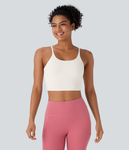 Basic Padded Workout Cropped Low Support Tank Top A-C Cups