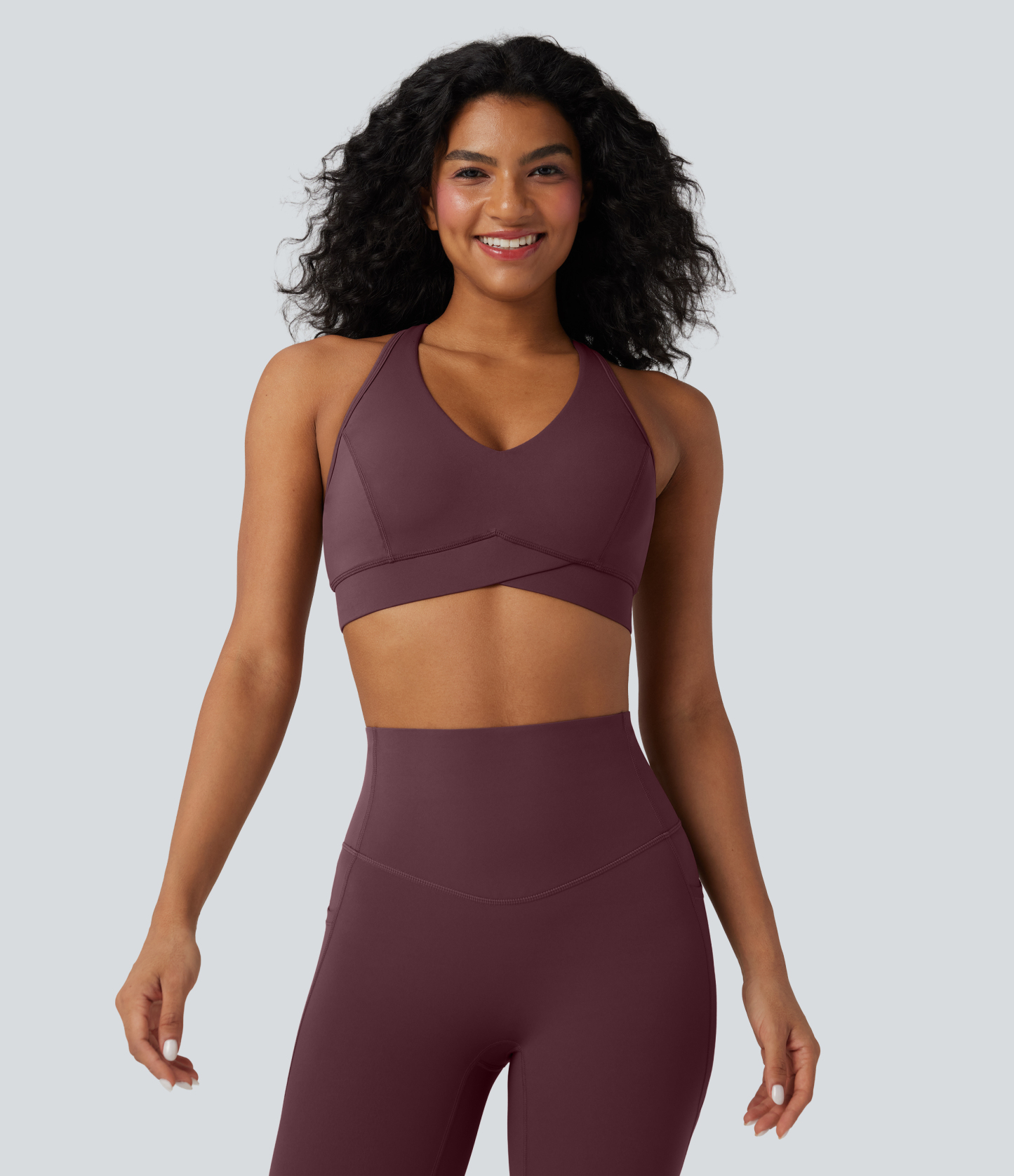 Halara UltraSculpt™ Medium Support V Neck Racerback Training Sports Bra