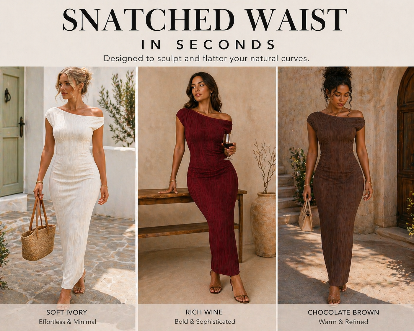 One Shoulder Ripple Bodycon Maxi Dress