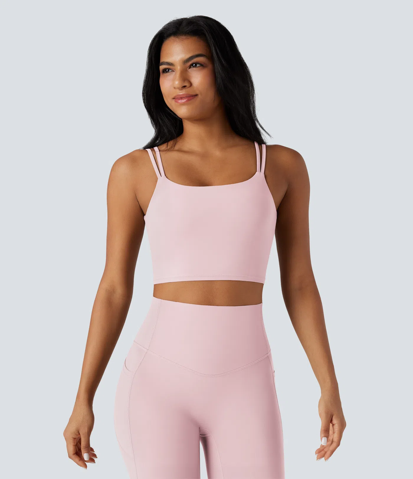 UltraSculpt™ Double Straps Twisted Backless Cropped Yoga Tank Top