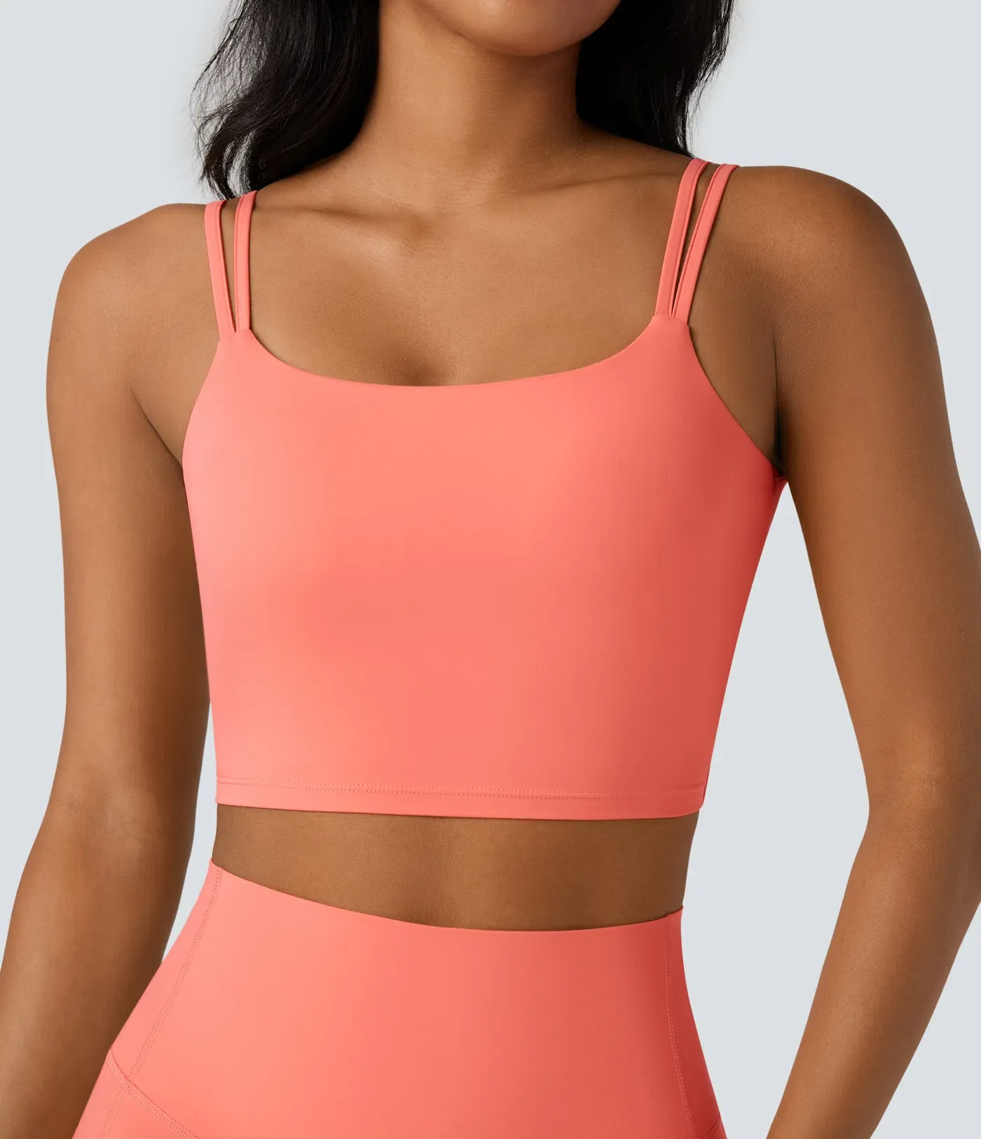 UltraSculpt™ Double Straps Twisted Backless Cropped Yoga Tank Top