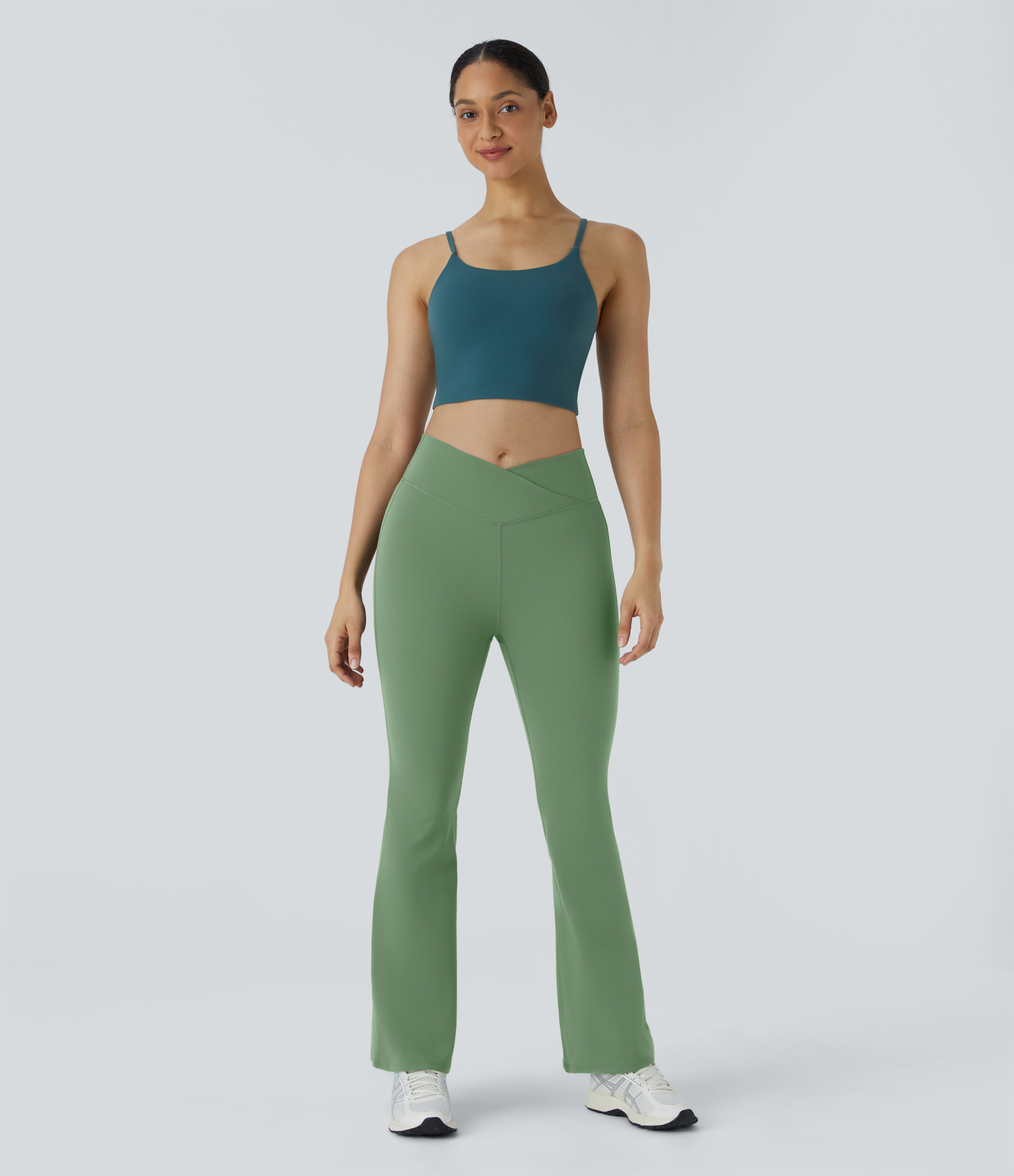 DayStretch High Waisted Crossover Flare Yoga Leggings