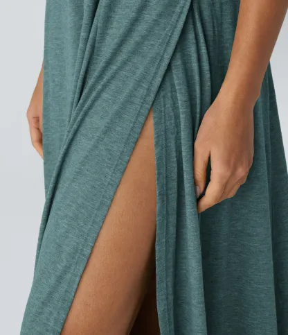 U-Neck Elegant Long Casual Sling Dress