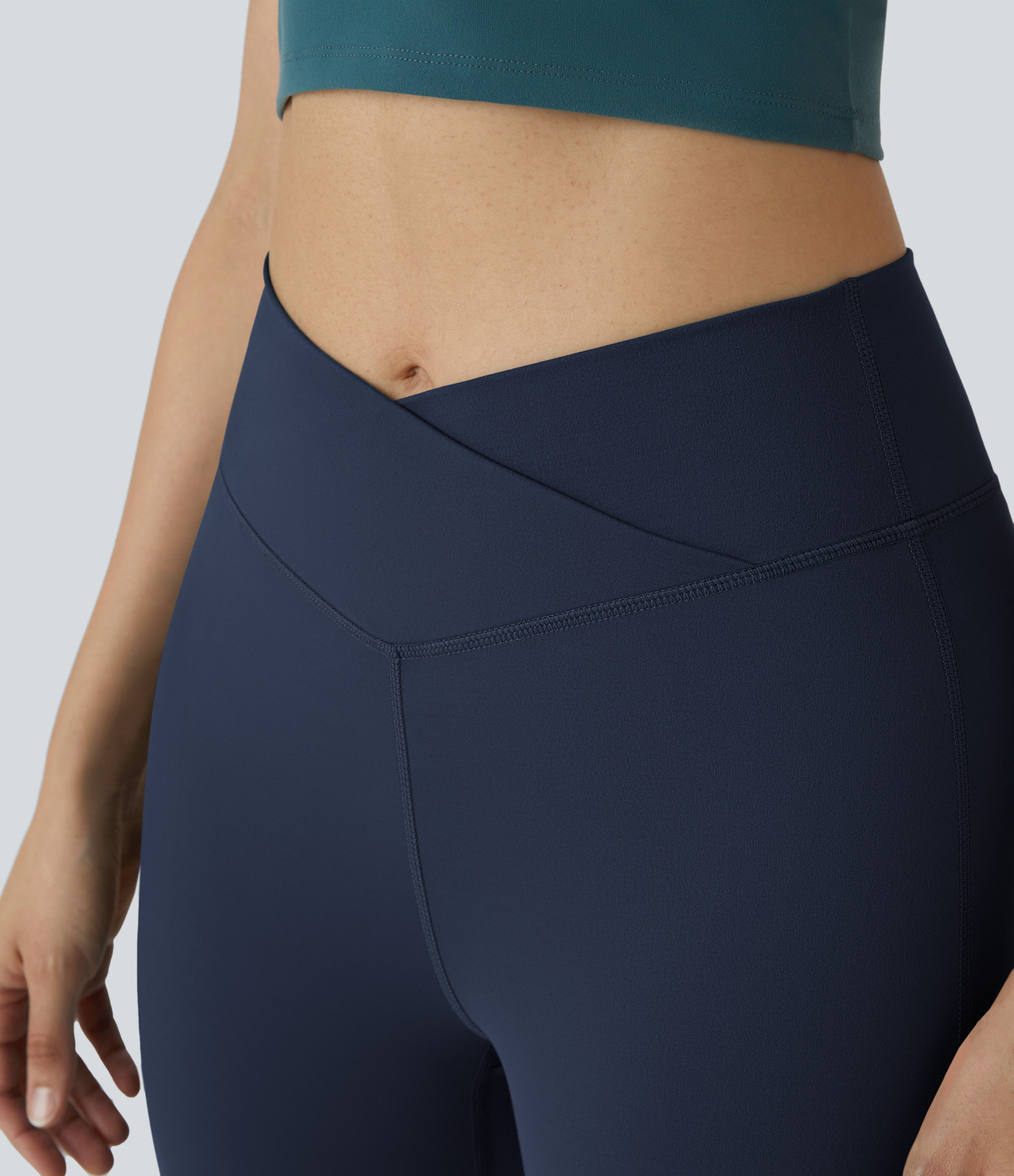 DayStretch High Waisted Crossover Flare Yoga Leggings